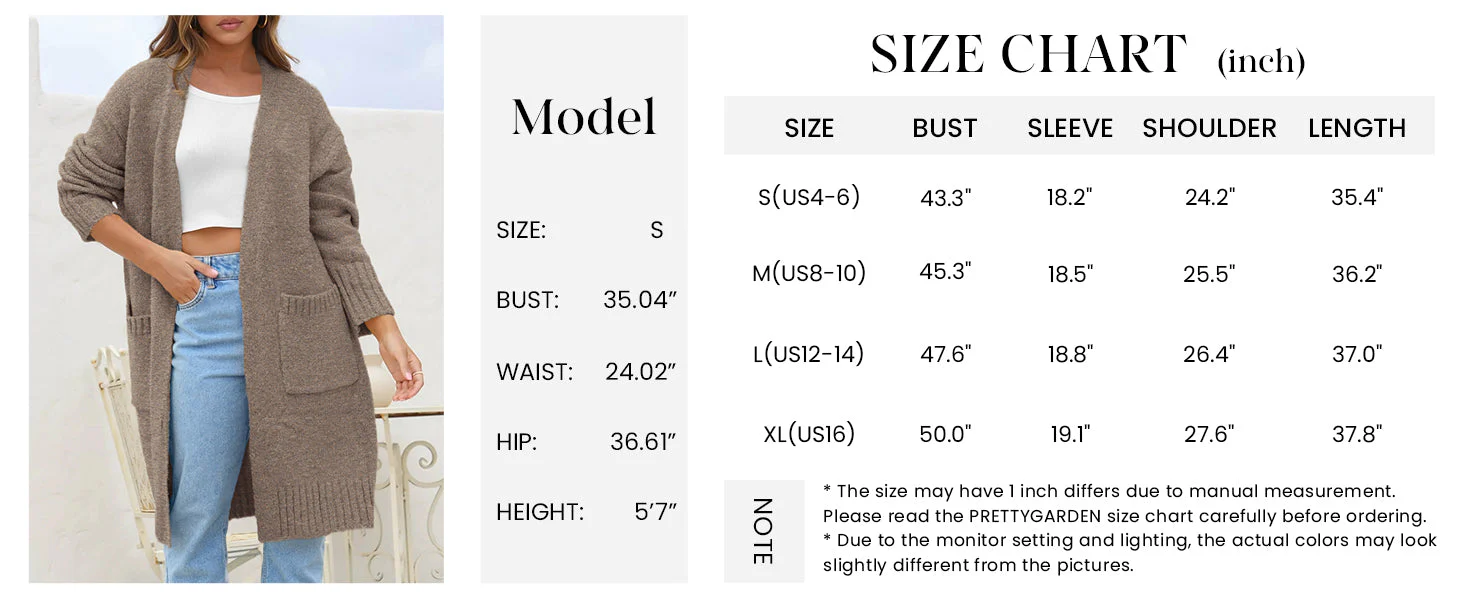 PRETTYGARDEN Fall Long Sleeve Cardigan Sweaters for Women Trendy Winter Open Front Loose Knitted Cardigans with Pockets - Image 8