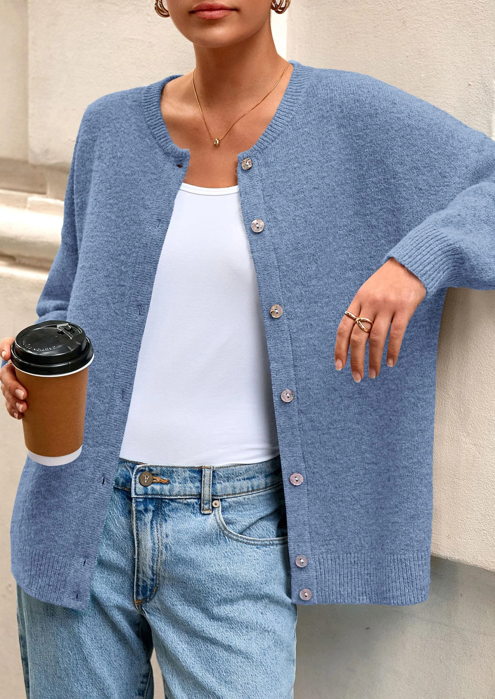 PRETTYGARDEN Fall Long Sleeve Cardigans for Women Trendy Open Front Winter Button Down Crewneck Soft Knit Sweater Jacket - Image 13