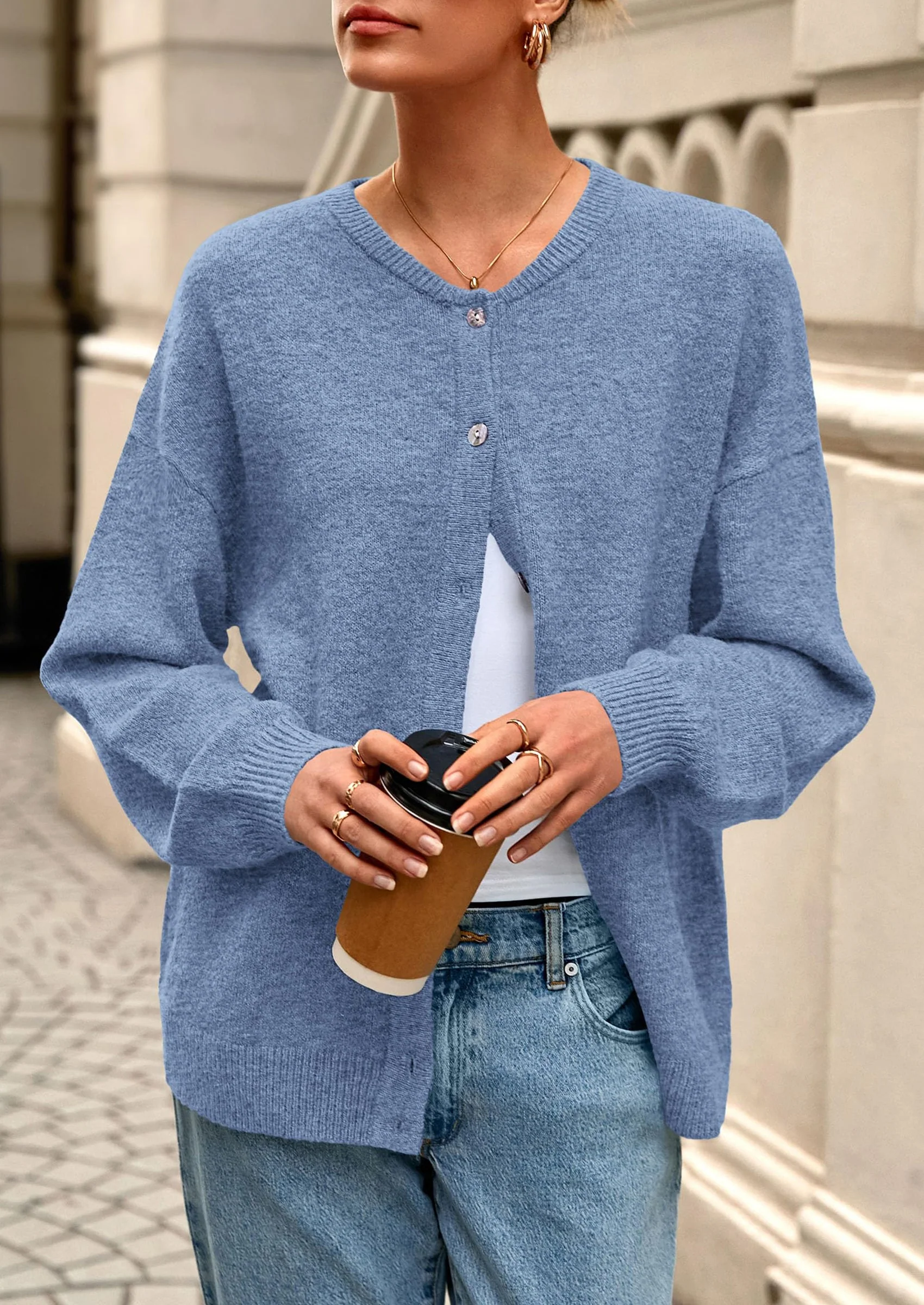 PRETTYGARDEN Fall Long Sleeve Cardigans for Women Trendy Open Front Winter Button Down Crewneck Soft Knit Sweater Jacket - Image 18