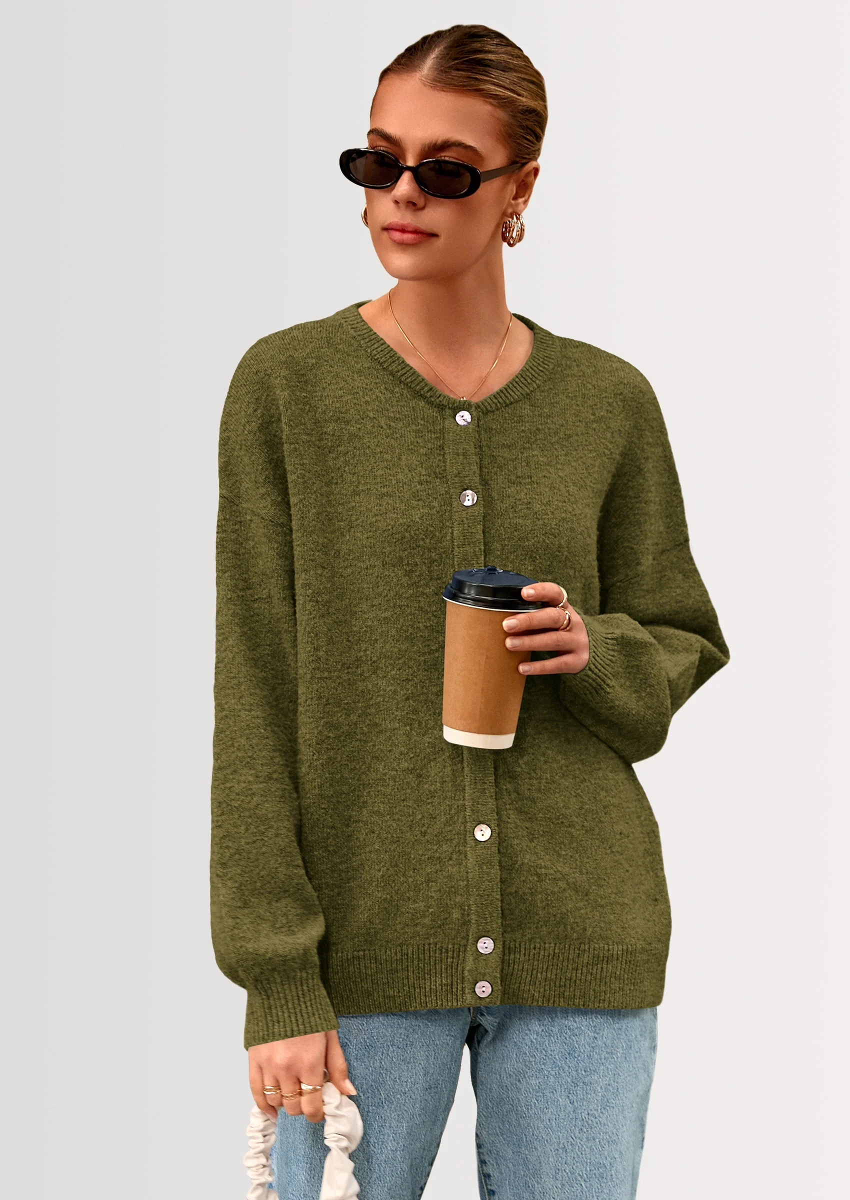 PRETTYGARDEN Fall Long Sleeve Cardigans for Women Trendy Open Front Winter Button Down Crewneck Soft Knit Sweater Jacket - Image 19