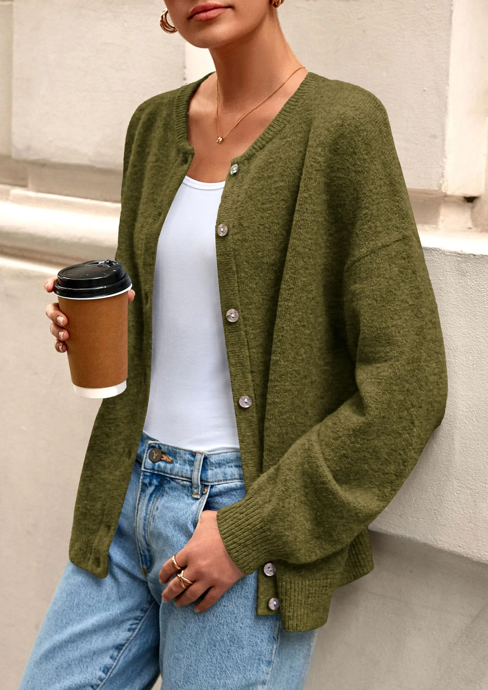 PRETTYGARDEN Fall Long Sleeve Cardigans for Women Trendy Open Front Winter Button Down Crewneck Soft Knit Sweater Jacket - Image 22