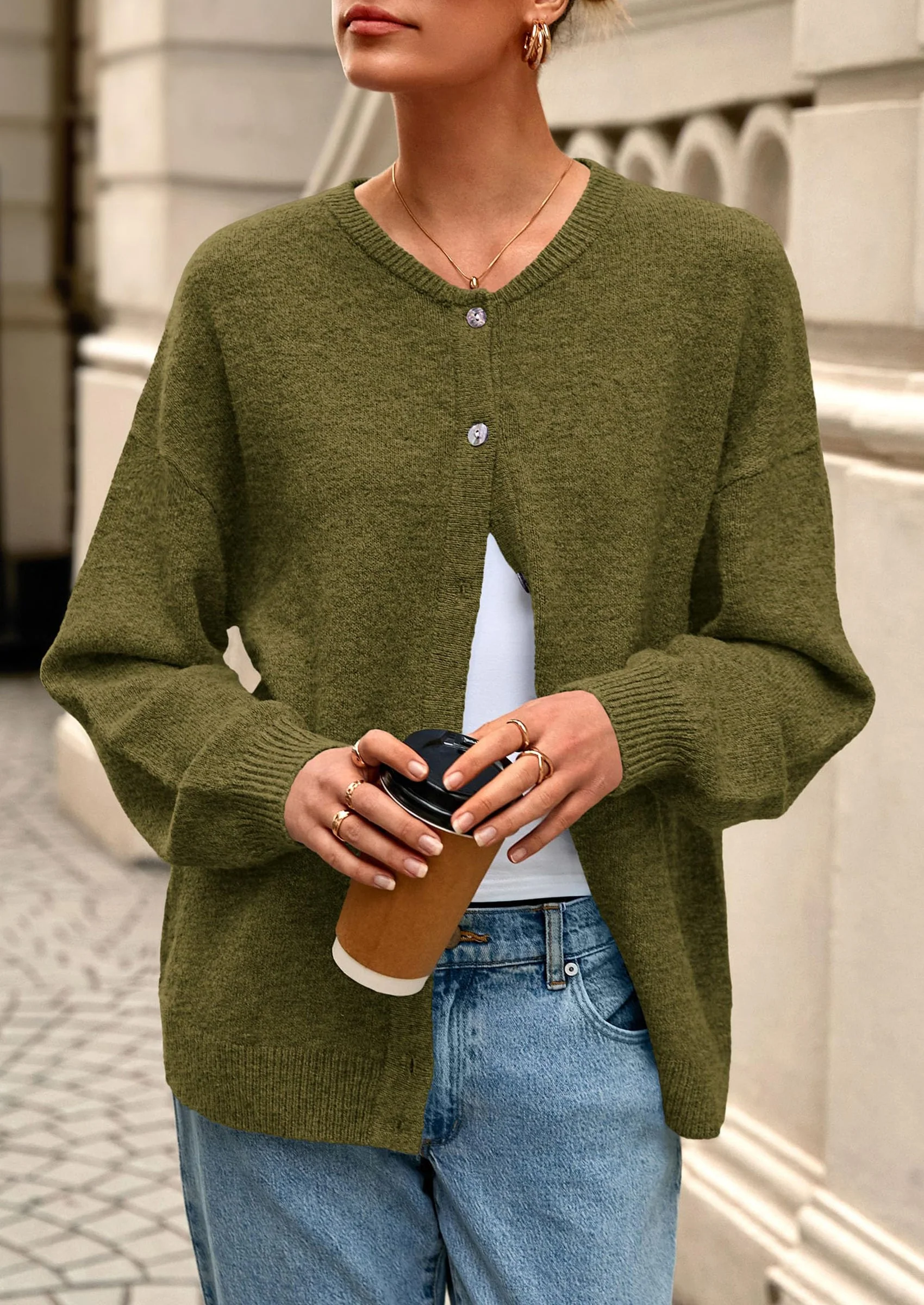 PRETTYGARDEN Fall Long Sleeve Cardigans for Women Trendy Open Front Winter Button Down Crewneck Soft Knit Sweater Jacket - Image 26