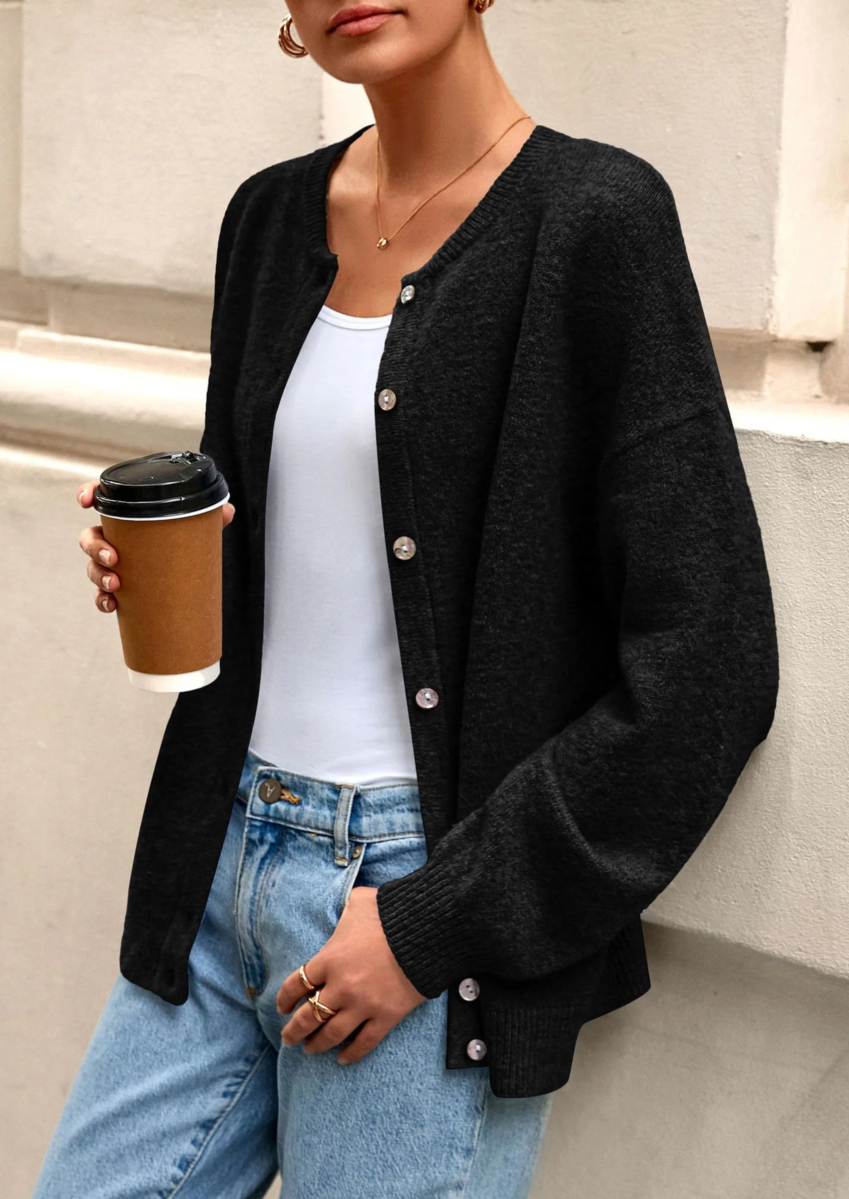 PRETTYGARDEN Fall Long Sleeve Cardigans for Women Trendy Open Front Winter Button Down Crewneck Soft Knit Sweater Jacket - Image 30