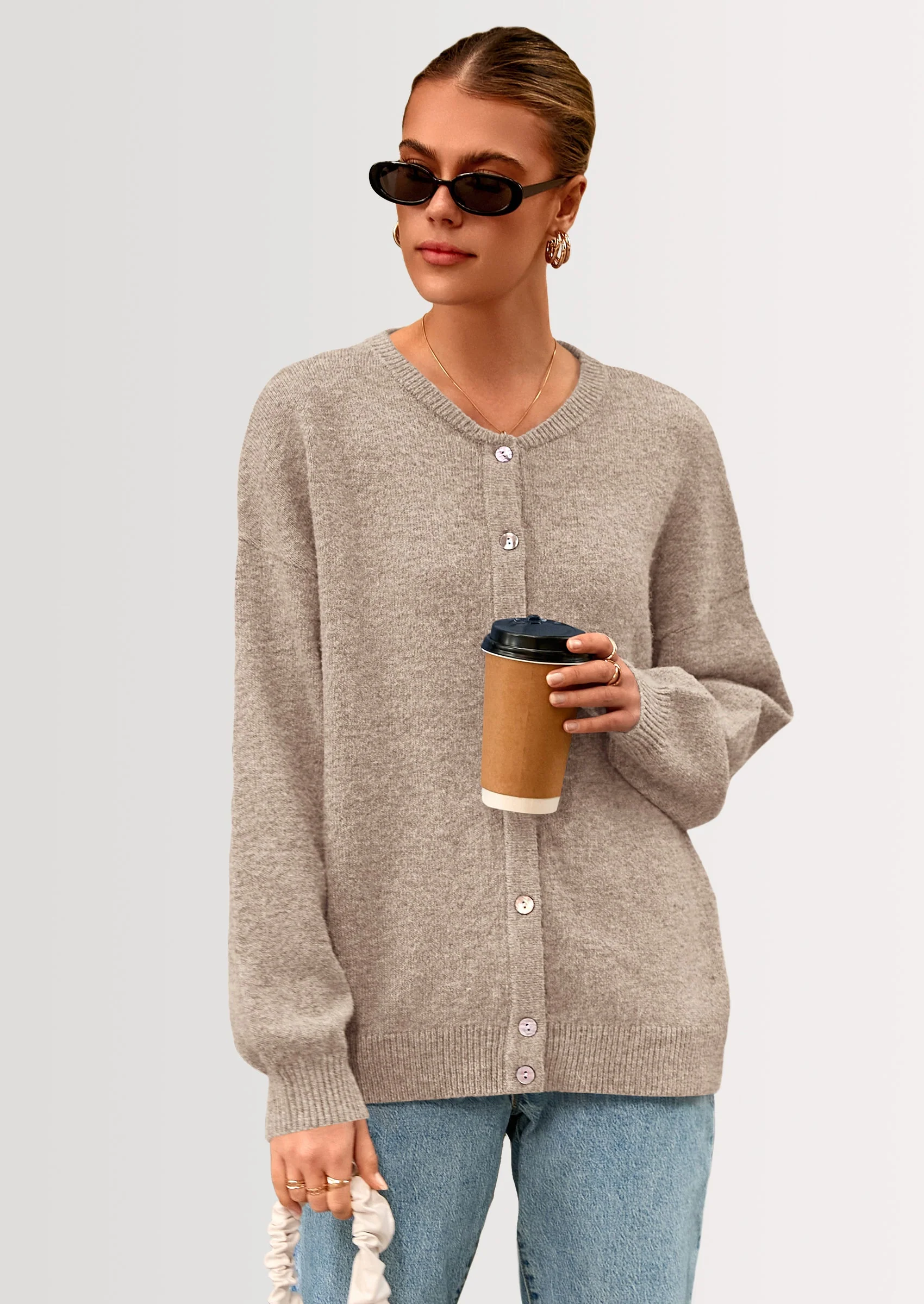 PRETTYGARDEN Fall Long Sleeve Cardigans for Women Trendy Open Front Winter Button Down Crewneck Soft Knit Sweater Jacket - Image 51