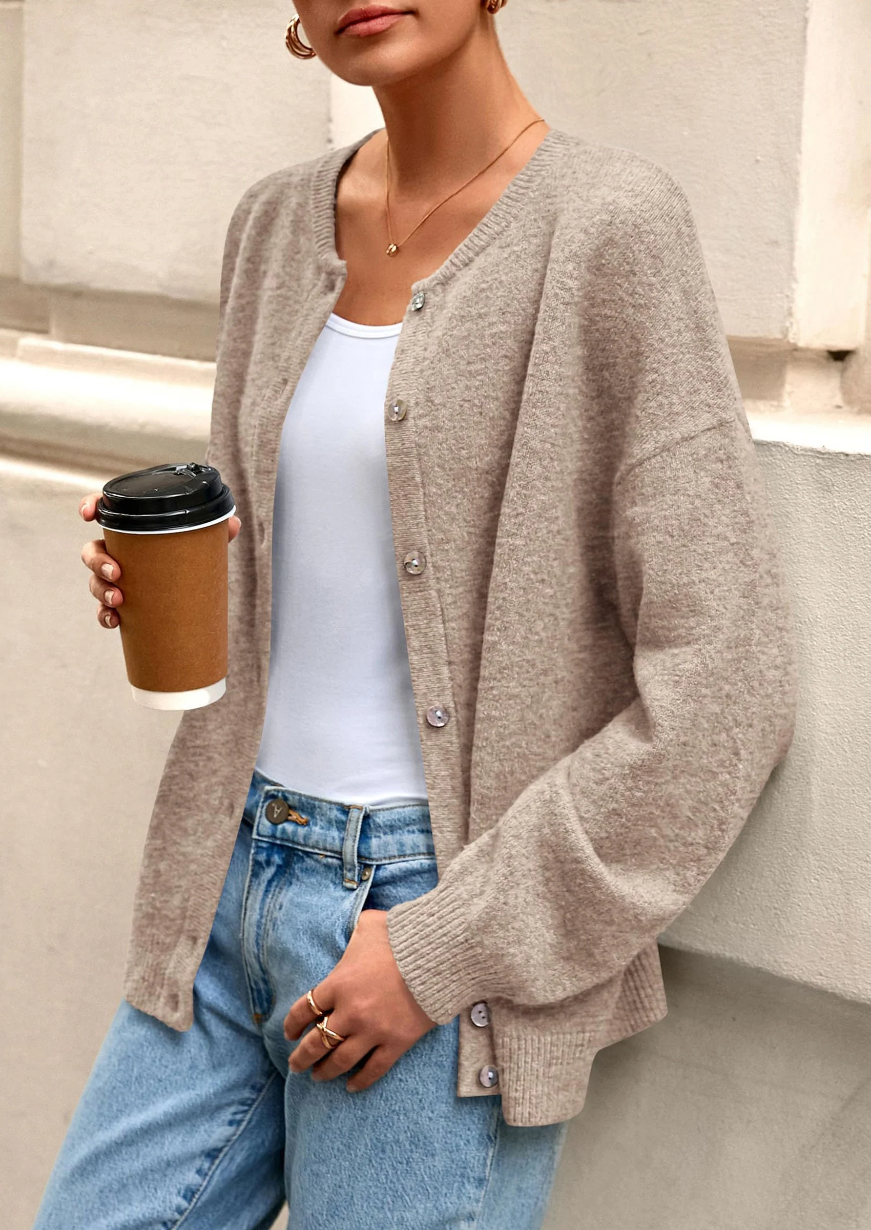 PRETTYGARDEN Fall Long Sleeve Cardigans for Women Trendy Open Front Winter Button Down Crewneck Soft Knit Sweater Jacket - Image 54