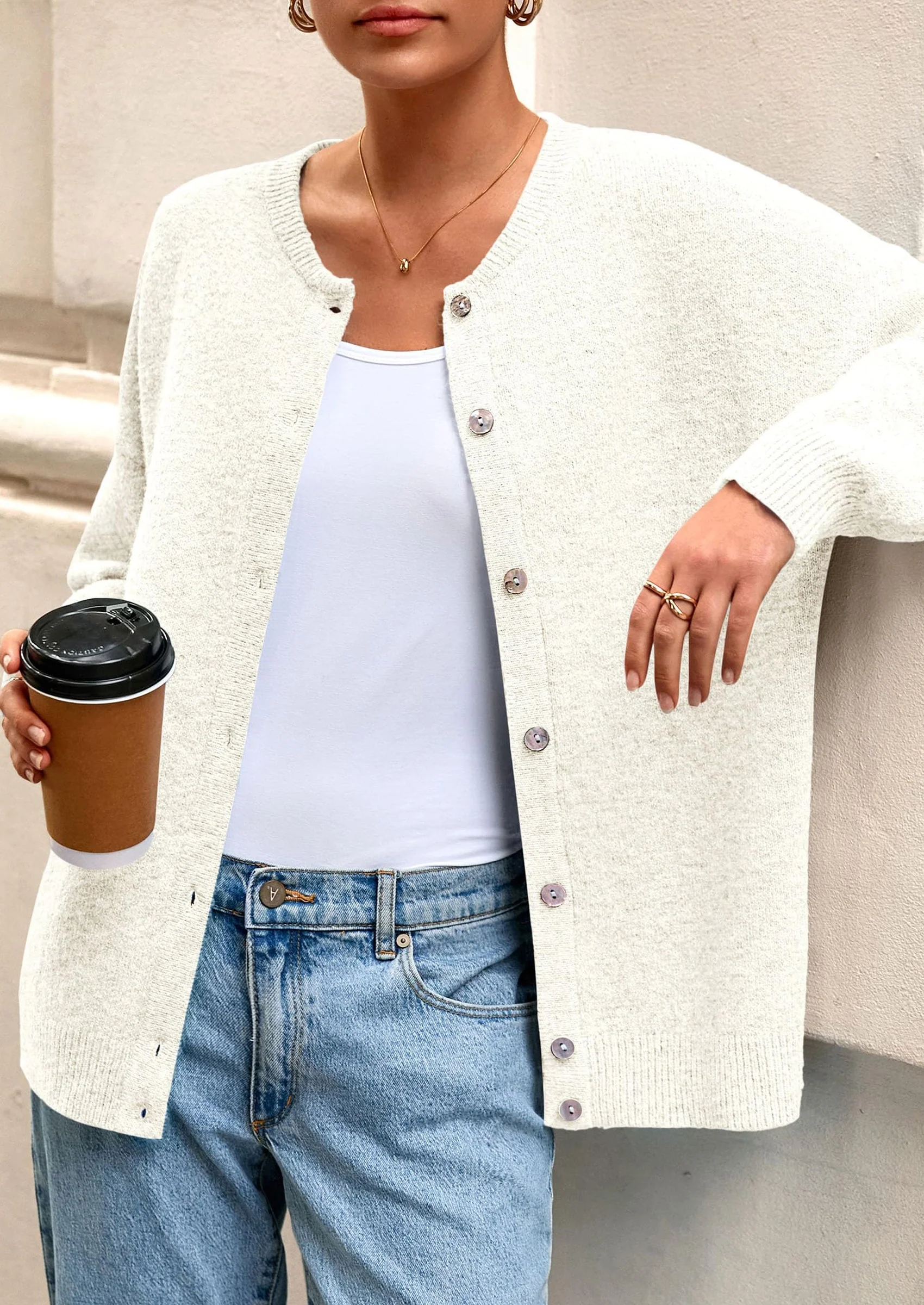 PRETTYGARDEN Fall Long Sleeve Cardigans for Women Trendy Open Front Winter Button Down Crewneck Soft Knit Sweater Jacket - Image 60