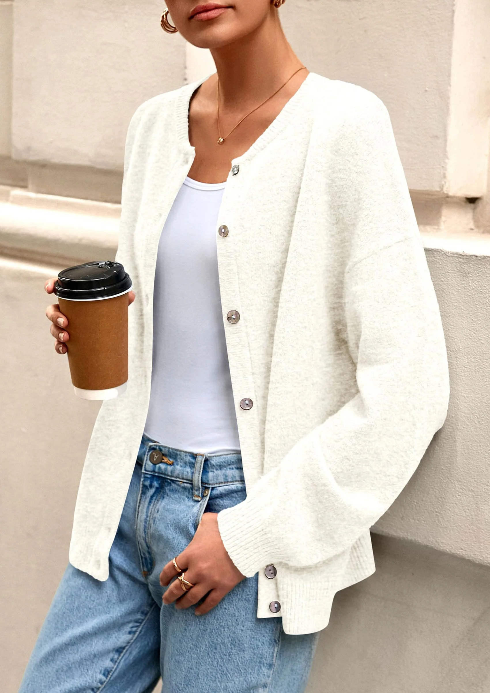 PRETTYGARDEN Fall Long Sleeve Cardigans for Women Trendy Open Front Winter Button Down Crewneck Soft Knit Sweater Jacket - Image 61