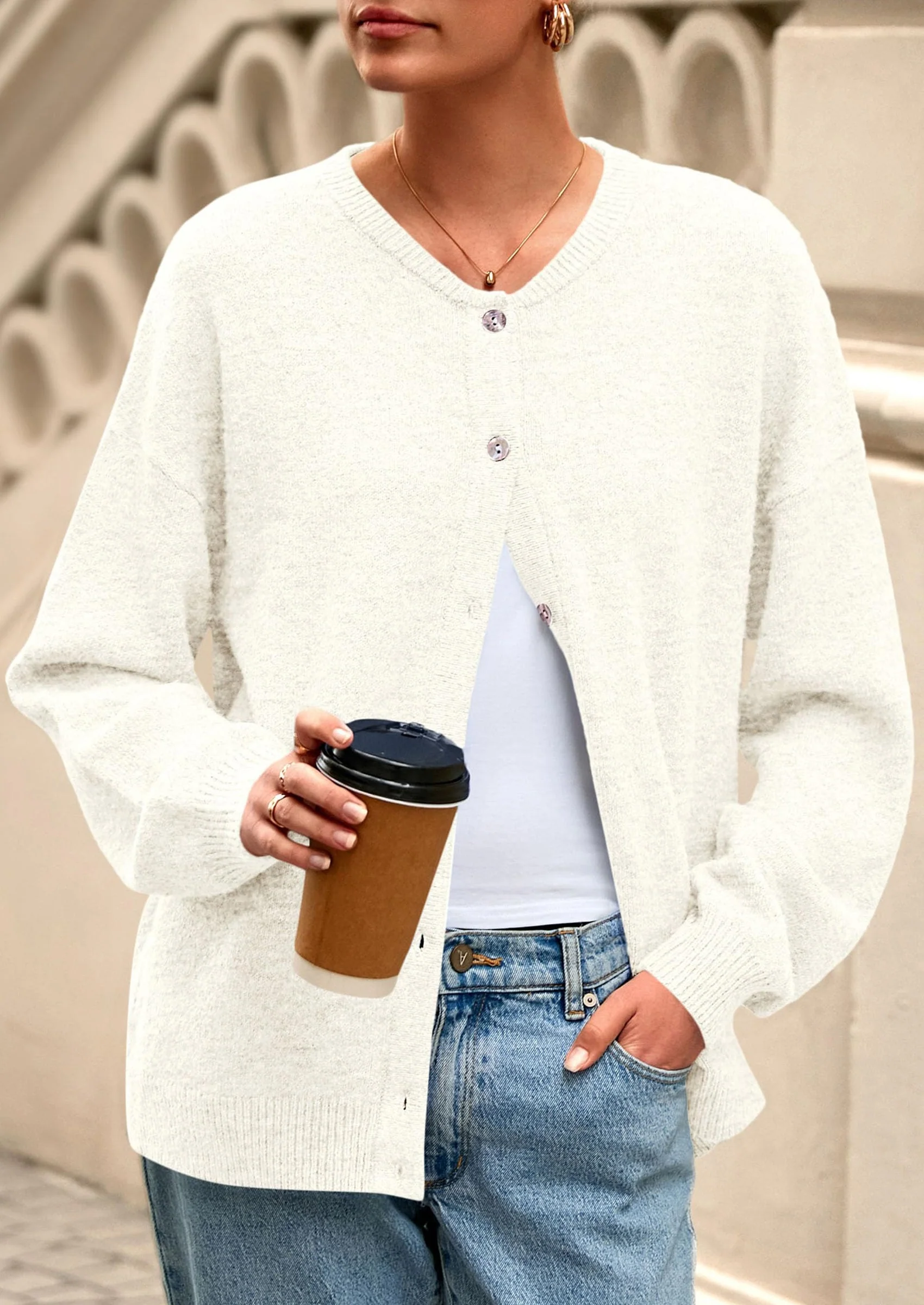 PRETTYGARDEN Fall Long Sleeve Cardigans for Women Trendy Open Front Winter Button Down Crewneck Soft Knit Sweater Jacket - Image 62