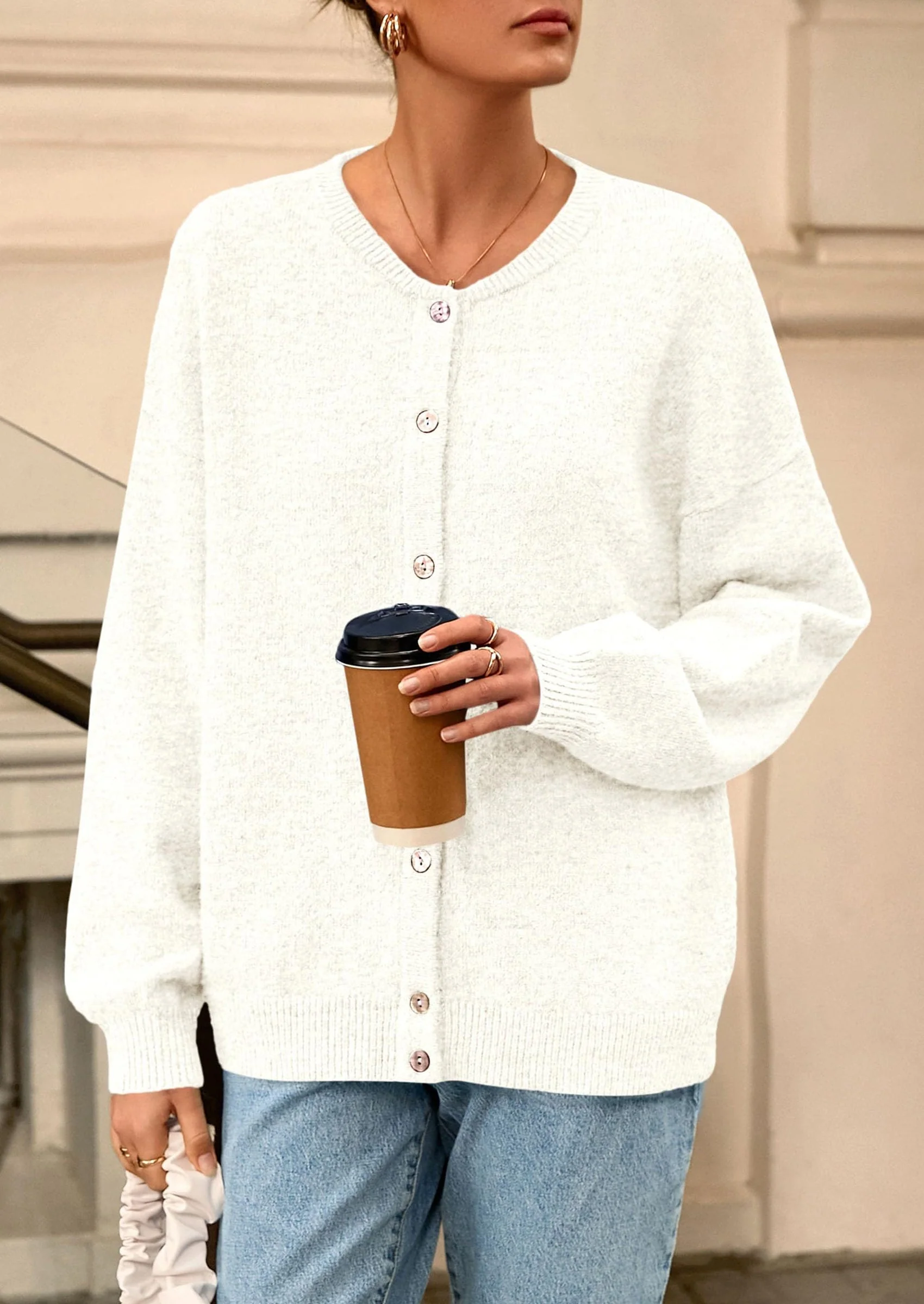 PRETTYGARDEN Fall Long Sleeve Cardigans for Women Trendy Open Front Winter Button Down Crewneck Soft Knit Sweater Jacket - Image 63