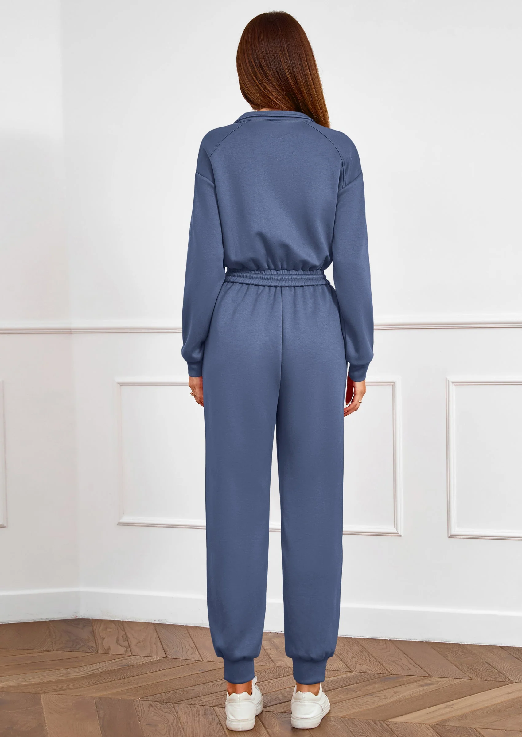 PRETTYGARDEN Long Sleeve Jumpsuits for Women Casual  Fall Fashion Zip Up Pant Rompers One Piece Sweatsuits Travel Outfits - Image 28