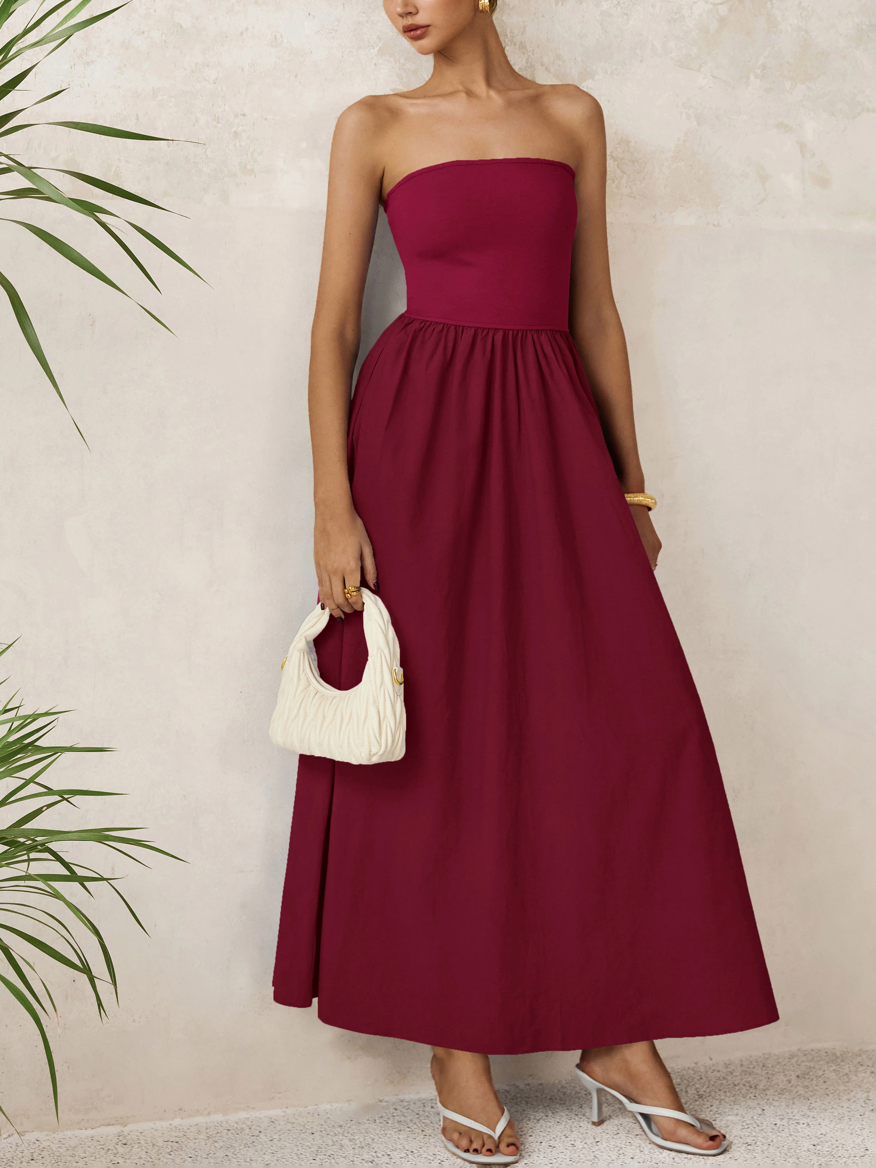 PRETTYGARDEN Women Summer Elegant Strapless Maxi Dress Tube Top Dress A Line Flowy Long Wedding Party Cocktail Dresses - Image 17