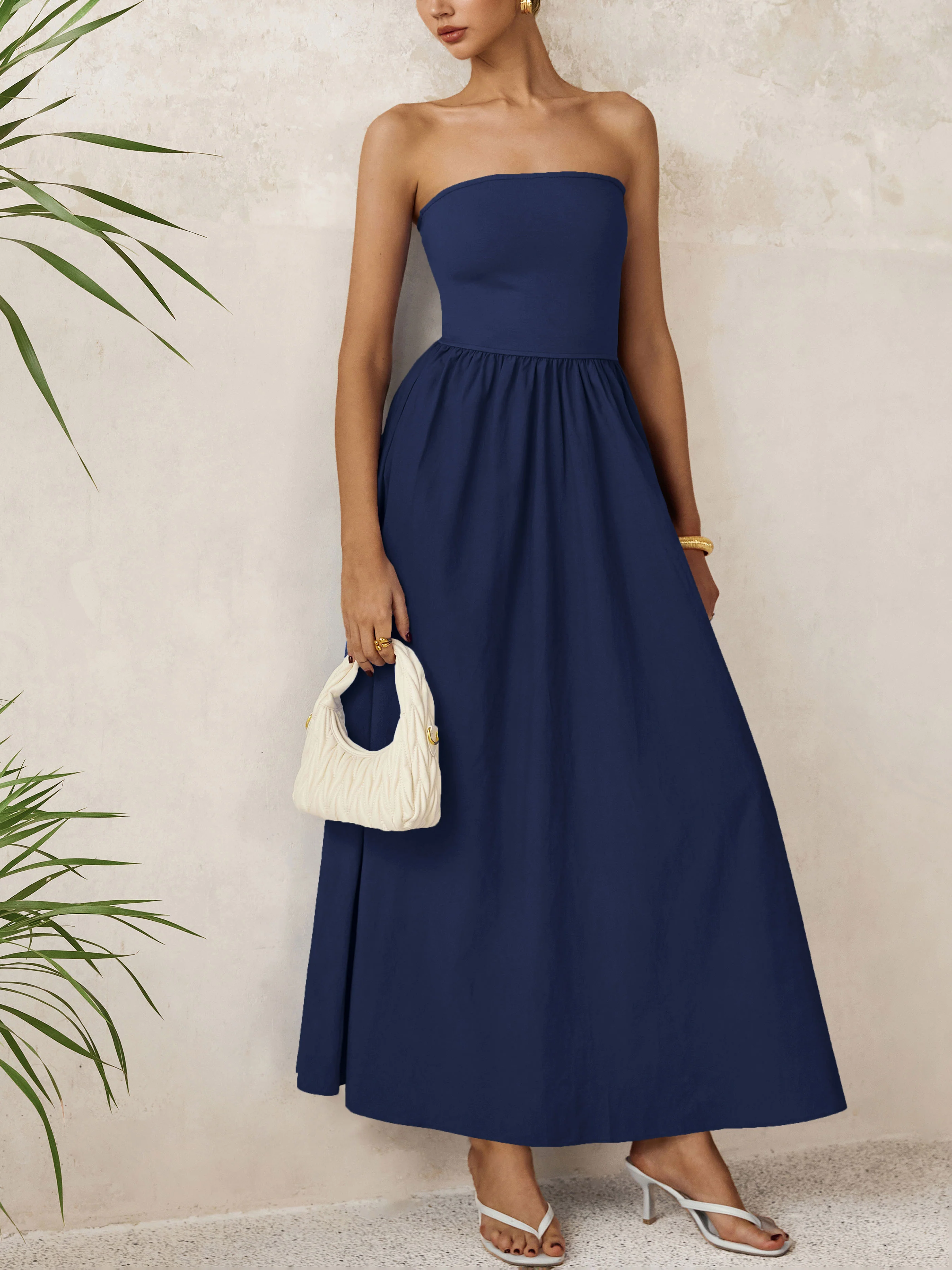 PRETTYGARDEN Women Summer Elegant Strapless Maxi Dress Tube Top Dress A Line Flowy Long Wedding Party Cocktail Dresses - Image 21