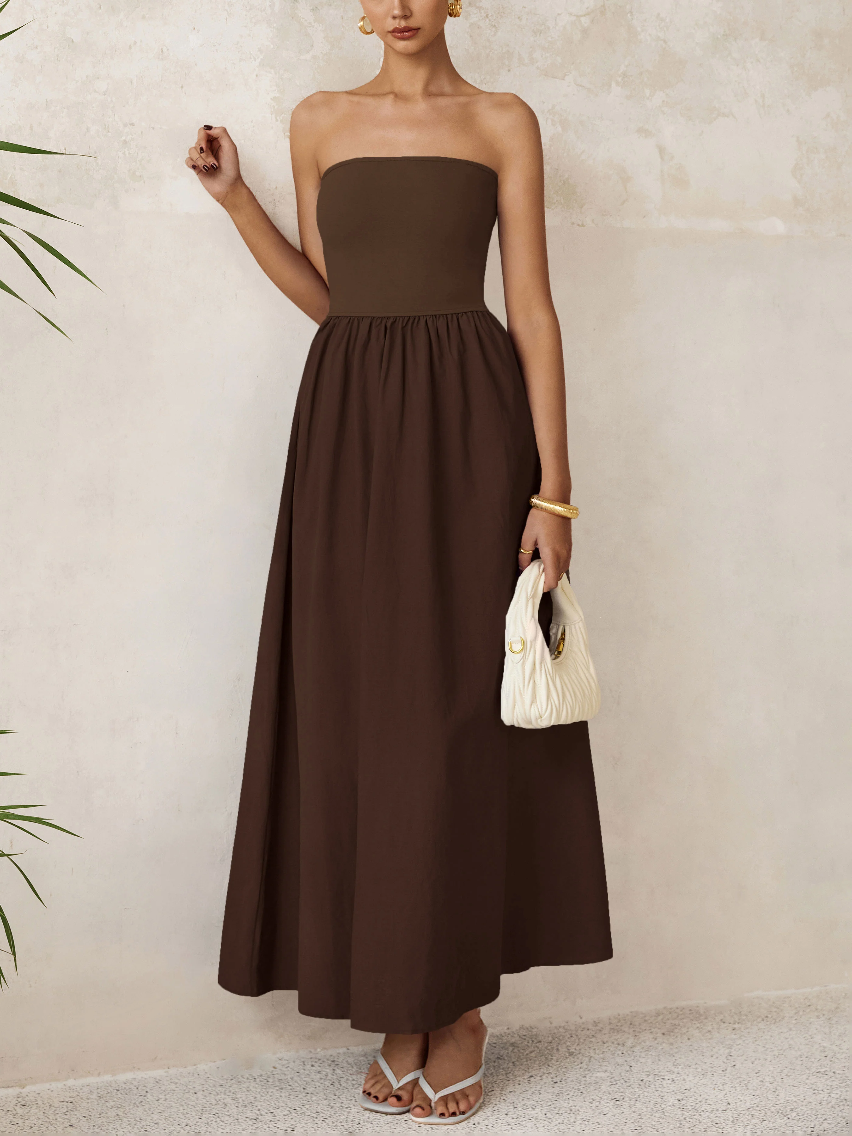 PRETTYGARDEN Women Summer Elegant Strapless Maxi Dress Tube Top Dress A Line Flowy Long Wedding Party Cocktail Dresses - Image 27