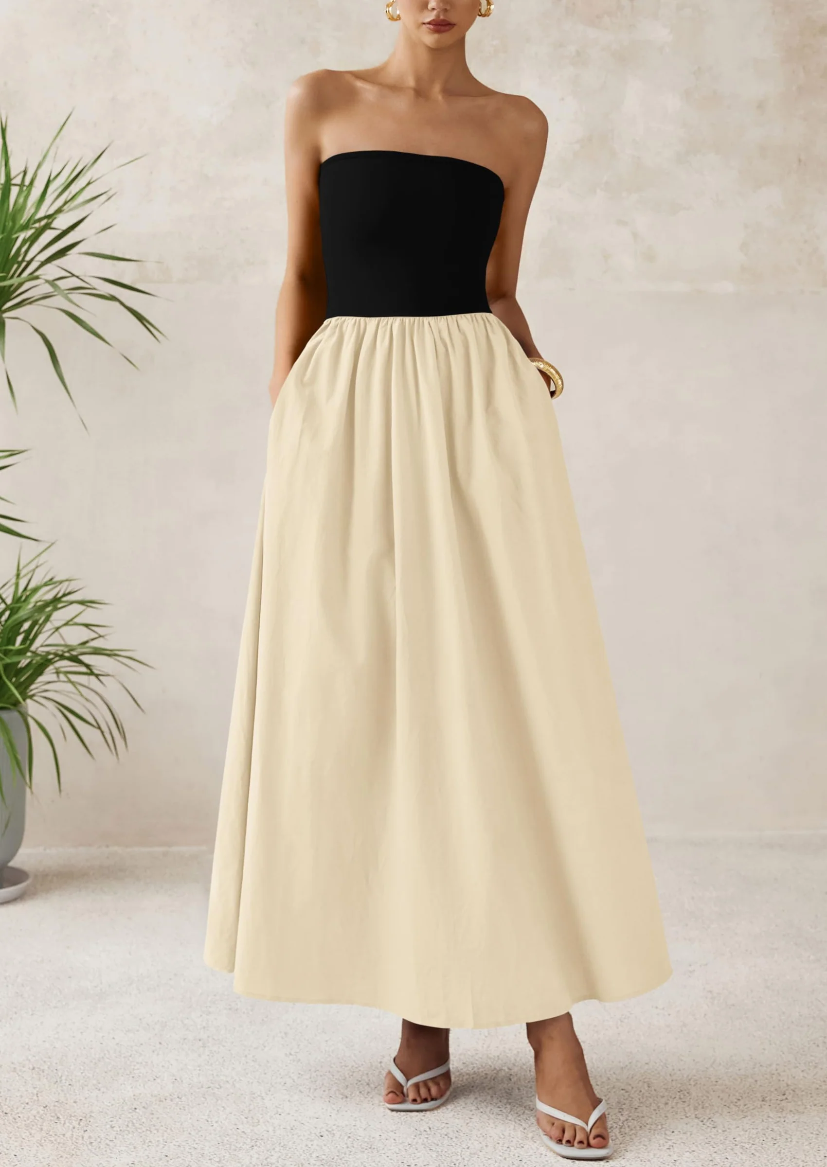 PRETTYGARDEN Women Summer Elegant Strapless Maxi Dress Tube Top Dress A Line Flowy Long Wedding Party Cocktail Dresses - Image 30