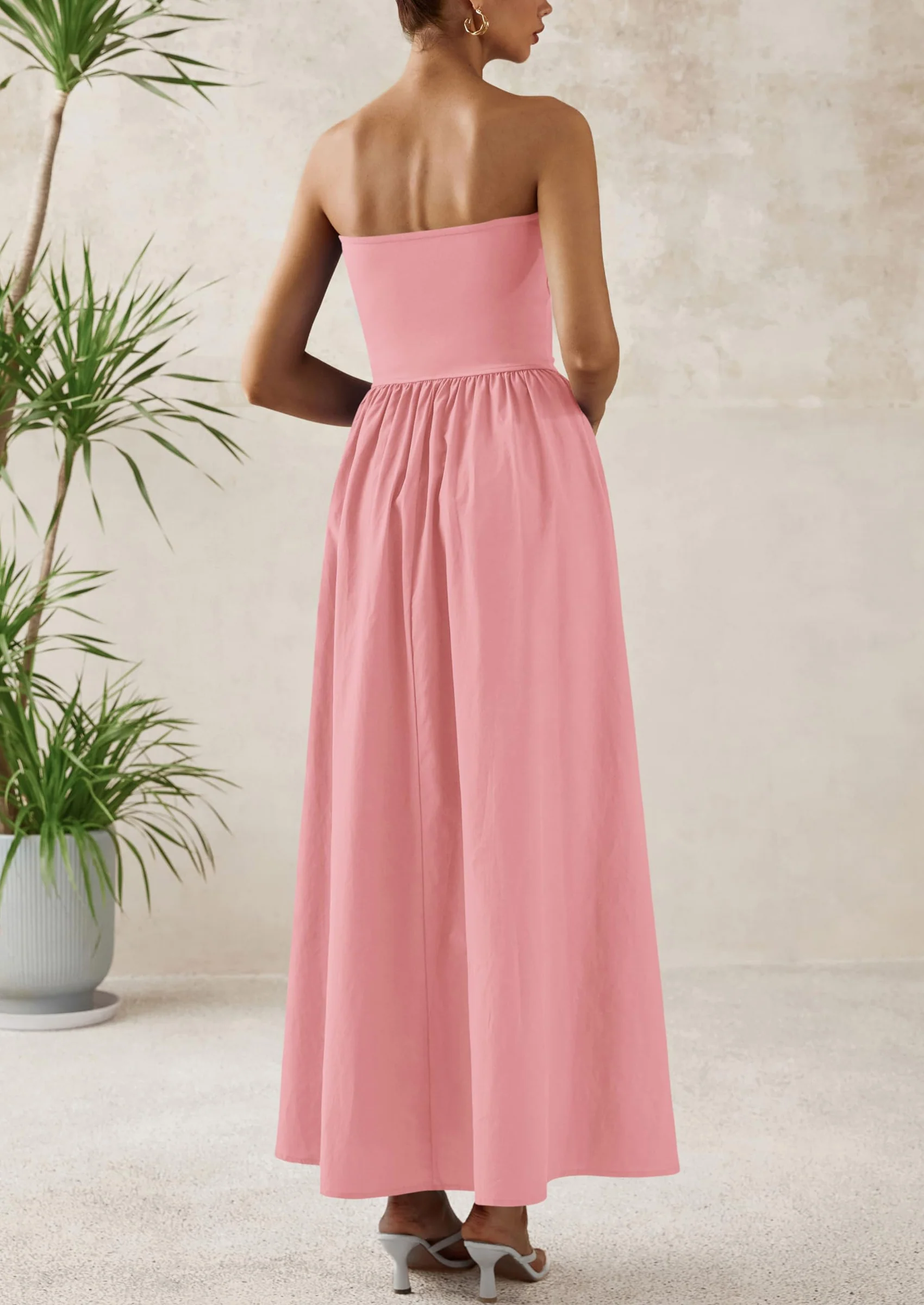 PRETTYGARDEN Women Summer Elegant Strapless Maxi Dress Tube Top Dress A Line Flowy Long Wedding Party Cocktail Dresses - Image 35