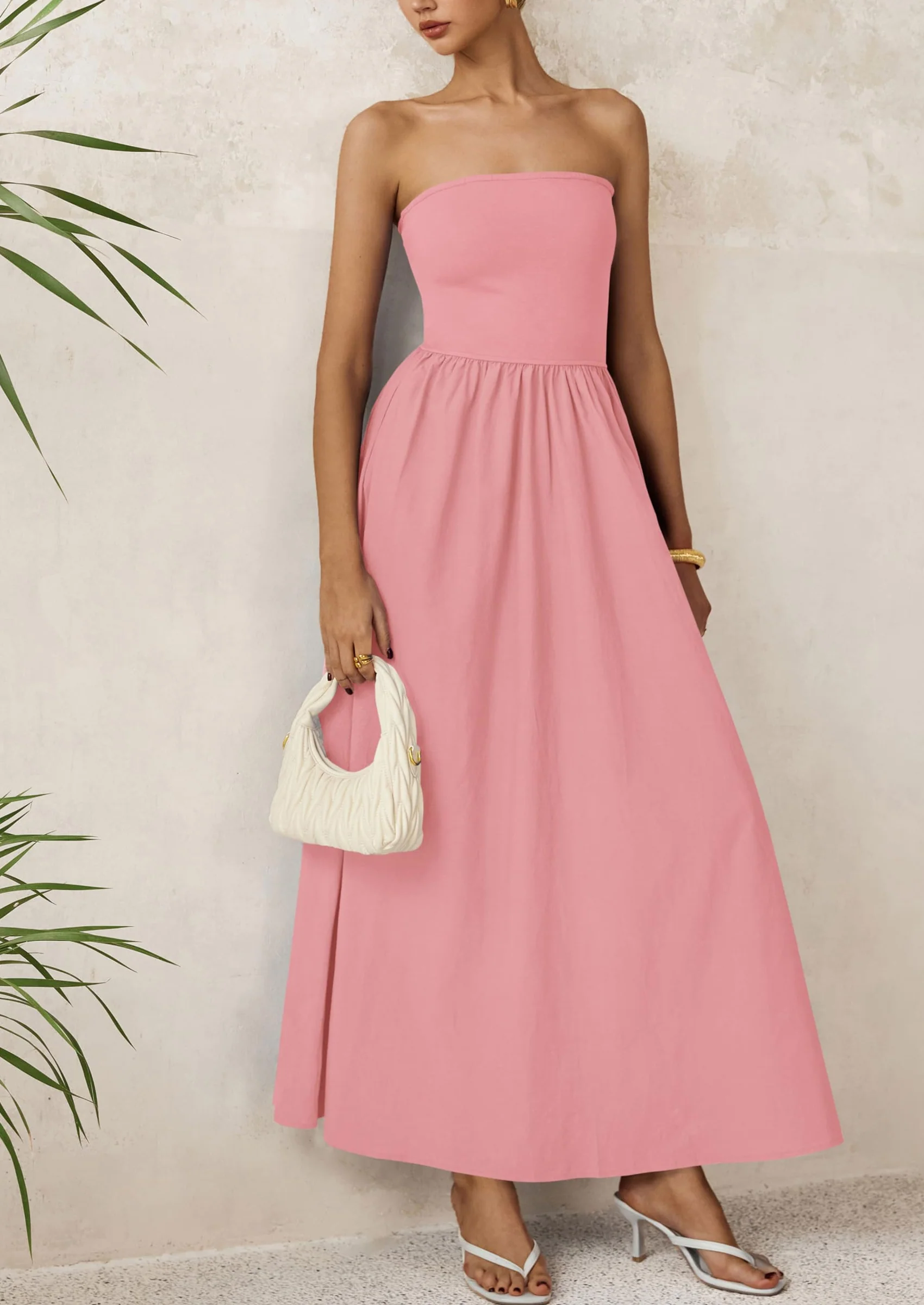 PRETTYGARDEN Women Summer Elegant Strapless Maxi Dress Tube Top Dress A Line Flowy Long Wedding Party Cocktail Dresses - Image 37