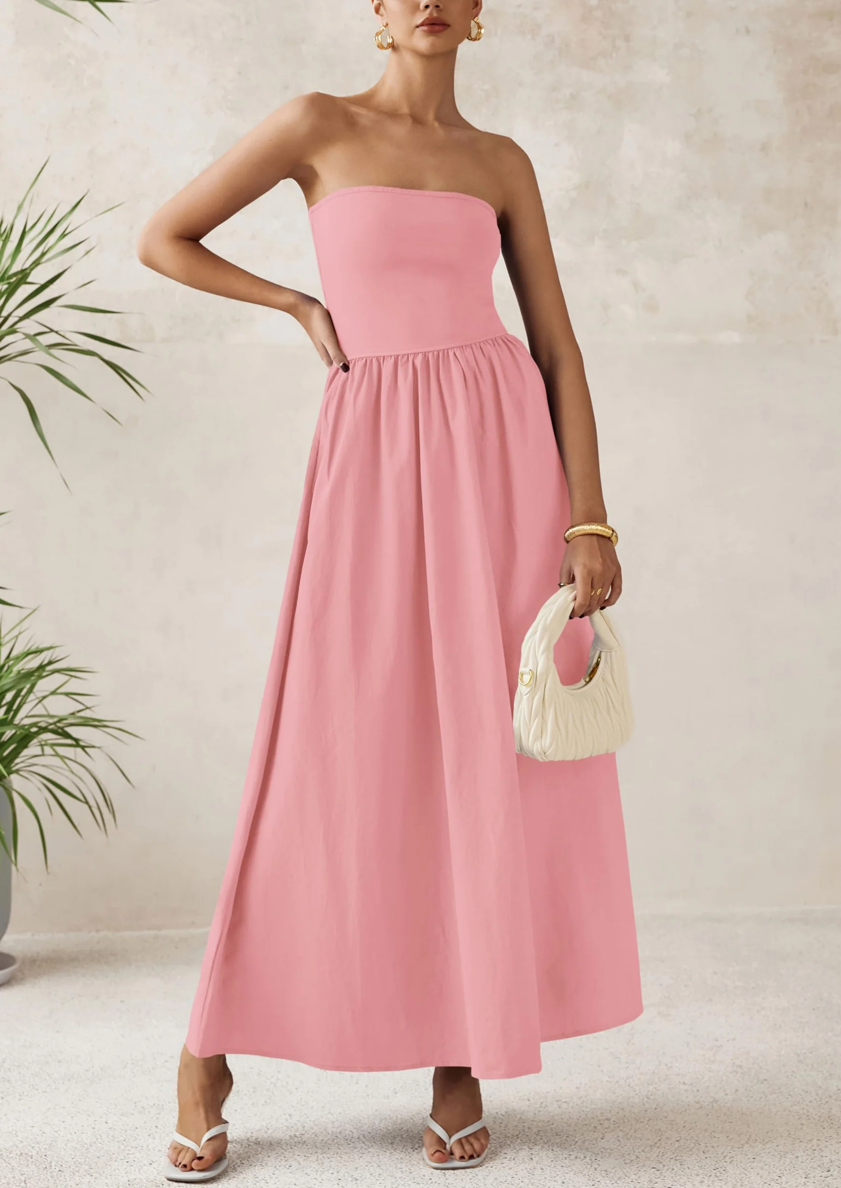 PRETTYGARDEN Women Summer Elegant Strapless Maxi Dress Tube Top Dress A Line Flowy Long Wedding Party Cocktail Dresses - Image 38