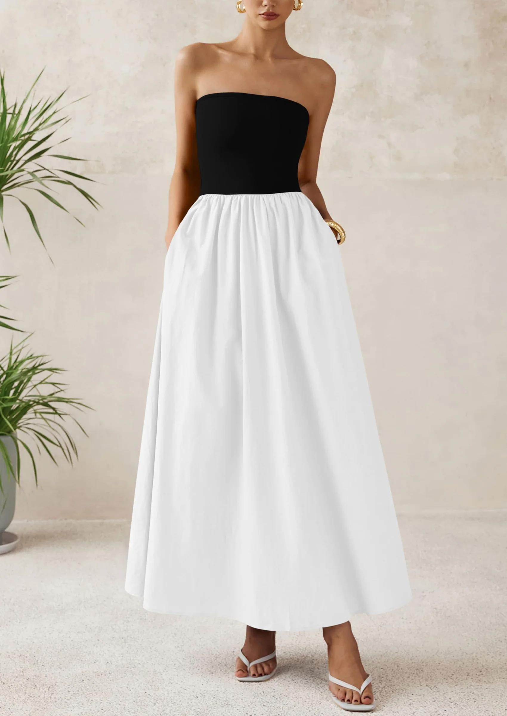 PRETTYGARDEN Women Summer Elegant Strapless Maxi Dress Tube Top Dress A Line Flowy Long Wedding Party Cocktail Dresses - Image 42