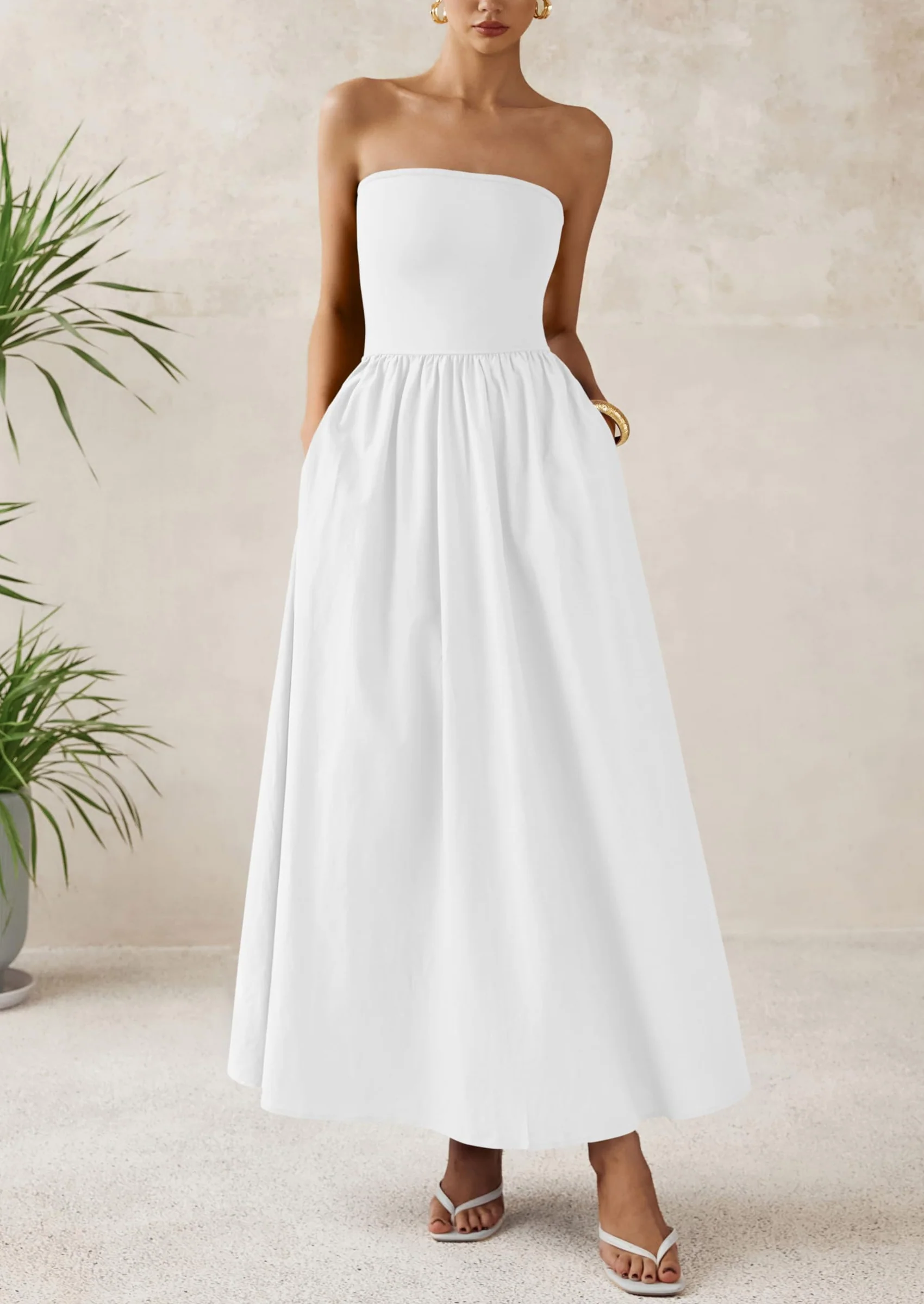 PRETTYGARDEN Women Summer Elegant Strapless Maxi Dress Tube Top Dress A Line Flowy Long Wedding Party Cocktail Dresses - Image 47