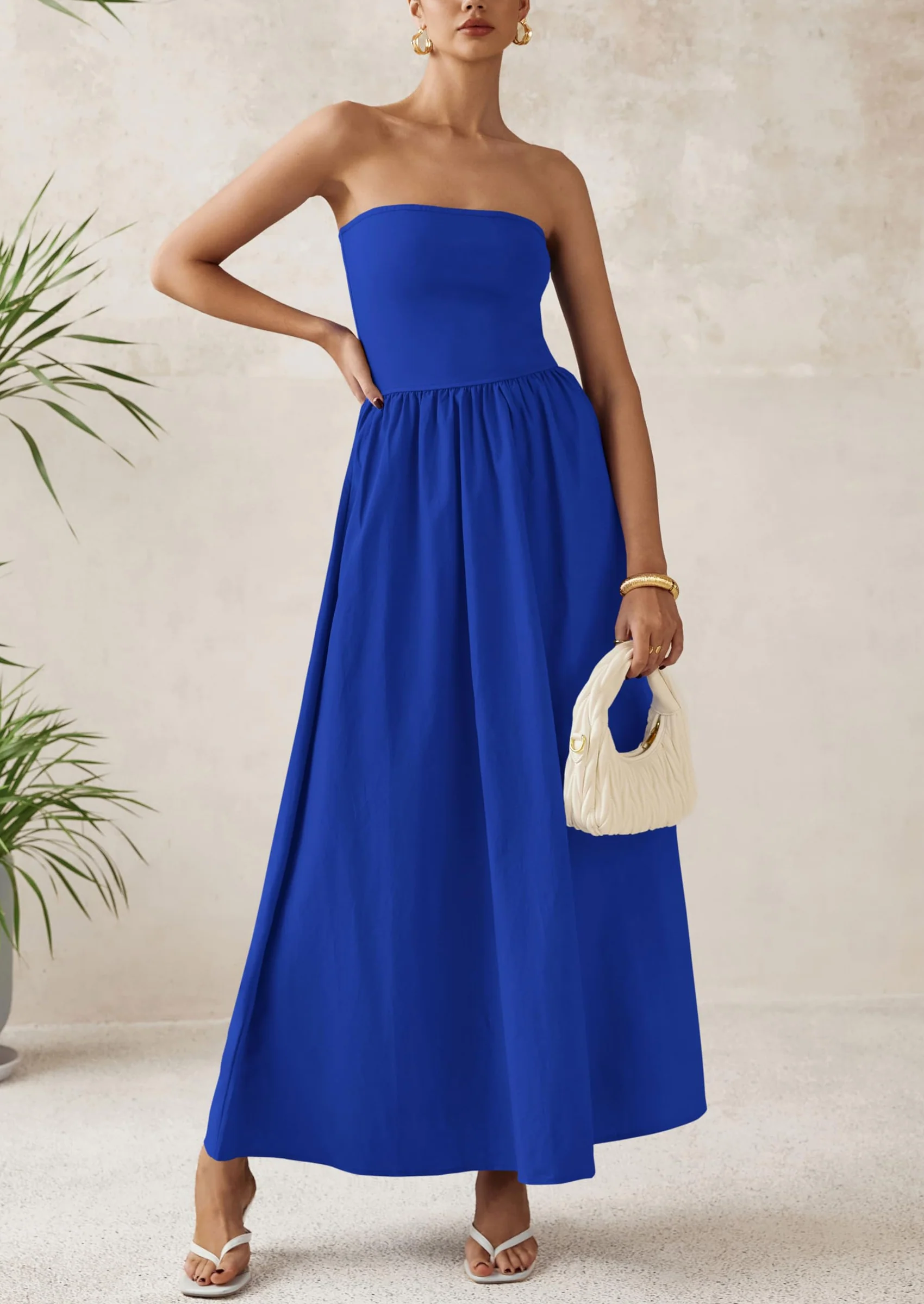 PRETTYGARDEN Women Summer Elegant Strapless Maxi Dress Tube Top Dress A Line Flowy Long Wedding Party Cocktail Dresses - Image 5