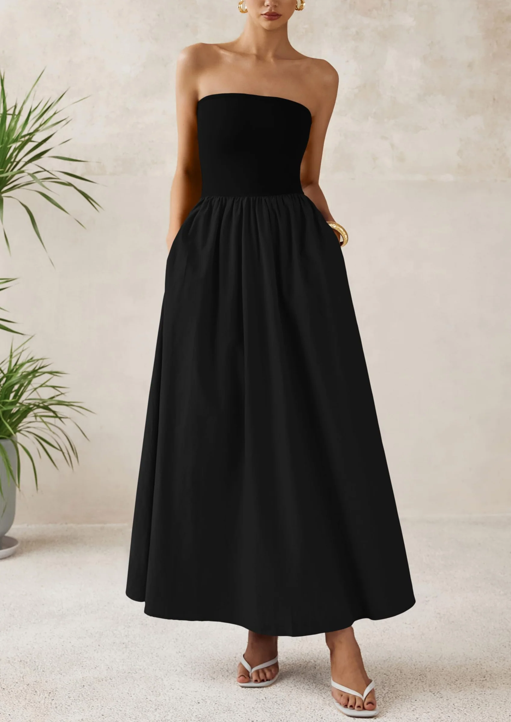 PRETTYGARDEN Women Summer Elegant Strapless Maxi Dress Tube Top Dress A Line Flowy Long Wedding Party Cocktail Dresses - Image 53