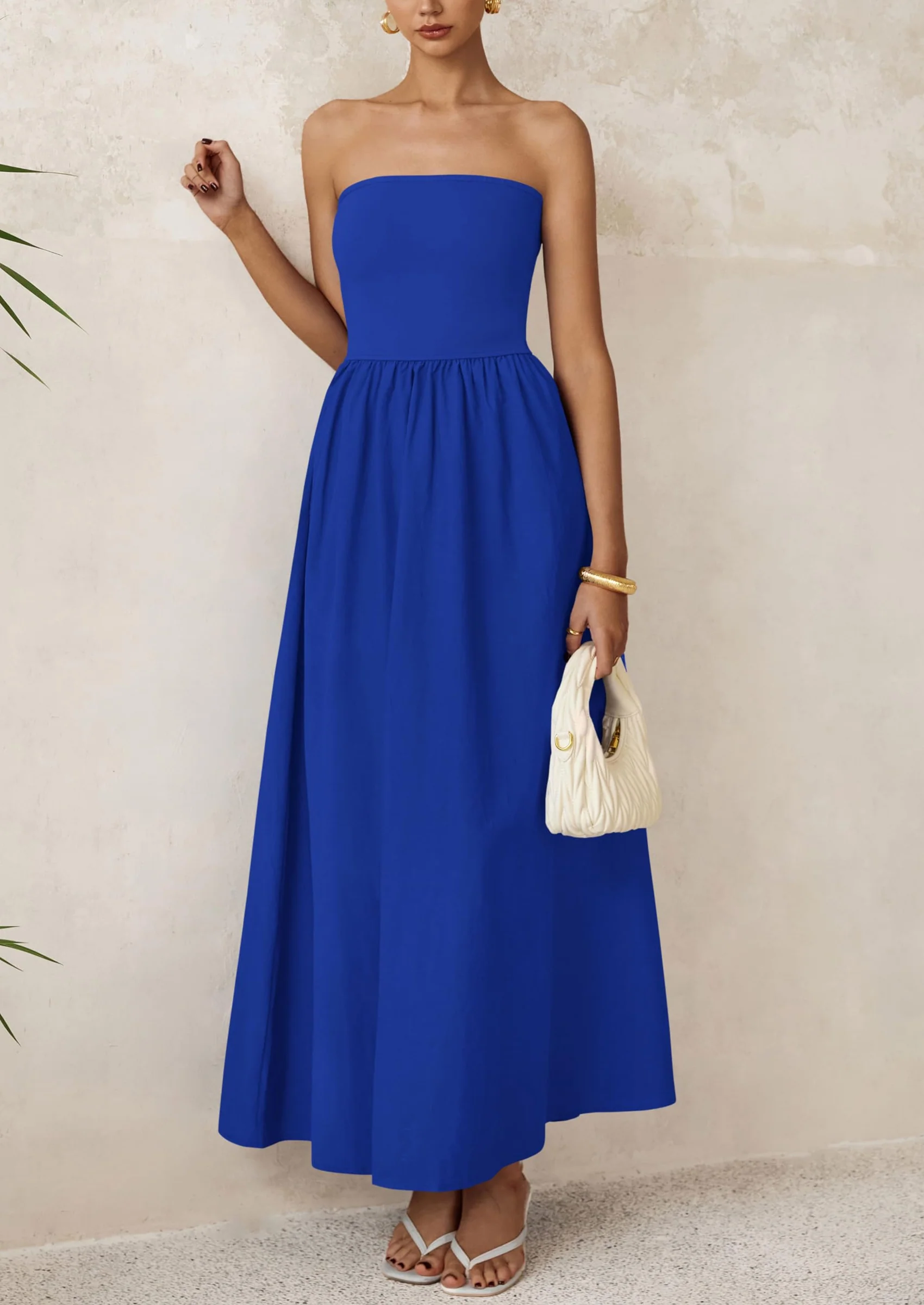 PRETTYGARDEN Women Summer Elegant Strapless Maxi Dress Tube Top Dress A Line Flowy Long Wedding Party Cocktail Dresses - Image 6