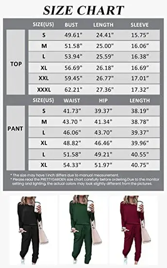 PRETTYGARDEN Lounge Outfit Long Sleeve Crewneck Pullover Tops High Waisted Pants Set Tracksuit - Image 6