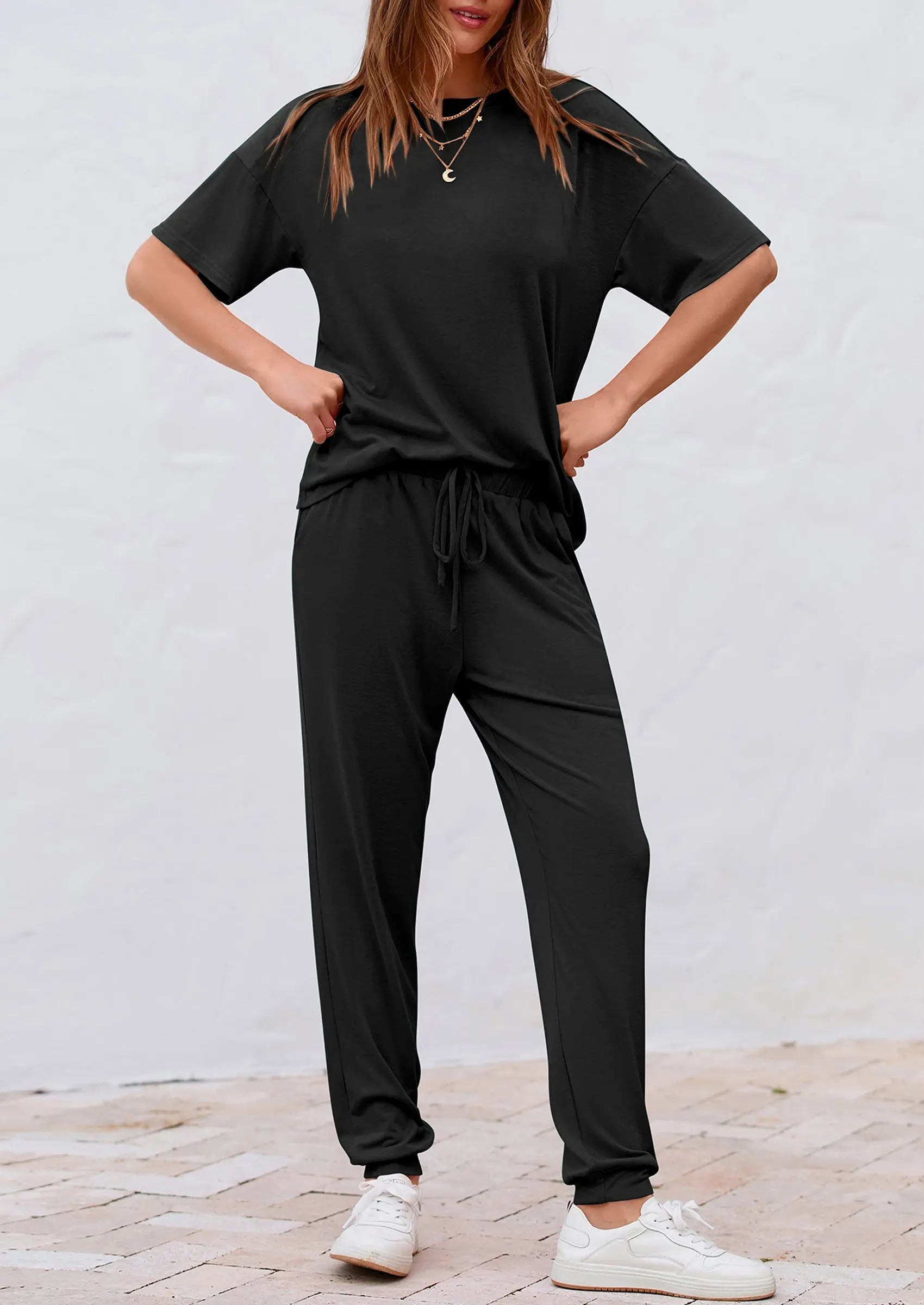 PRETTYGARDEN Women's Two Piece Lounge Sets Spring Summer Jogger Pants Vacation Outfits Travel Airplane Matching Clothes - Image 14