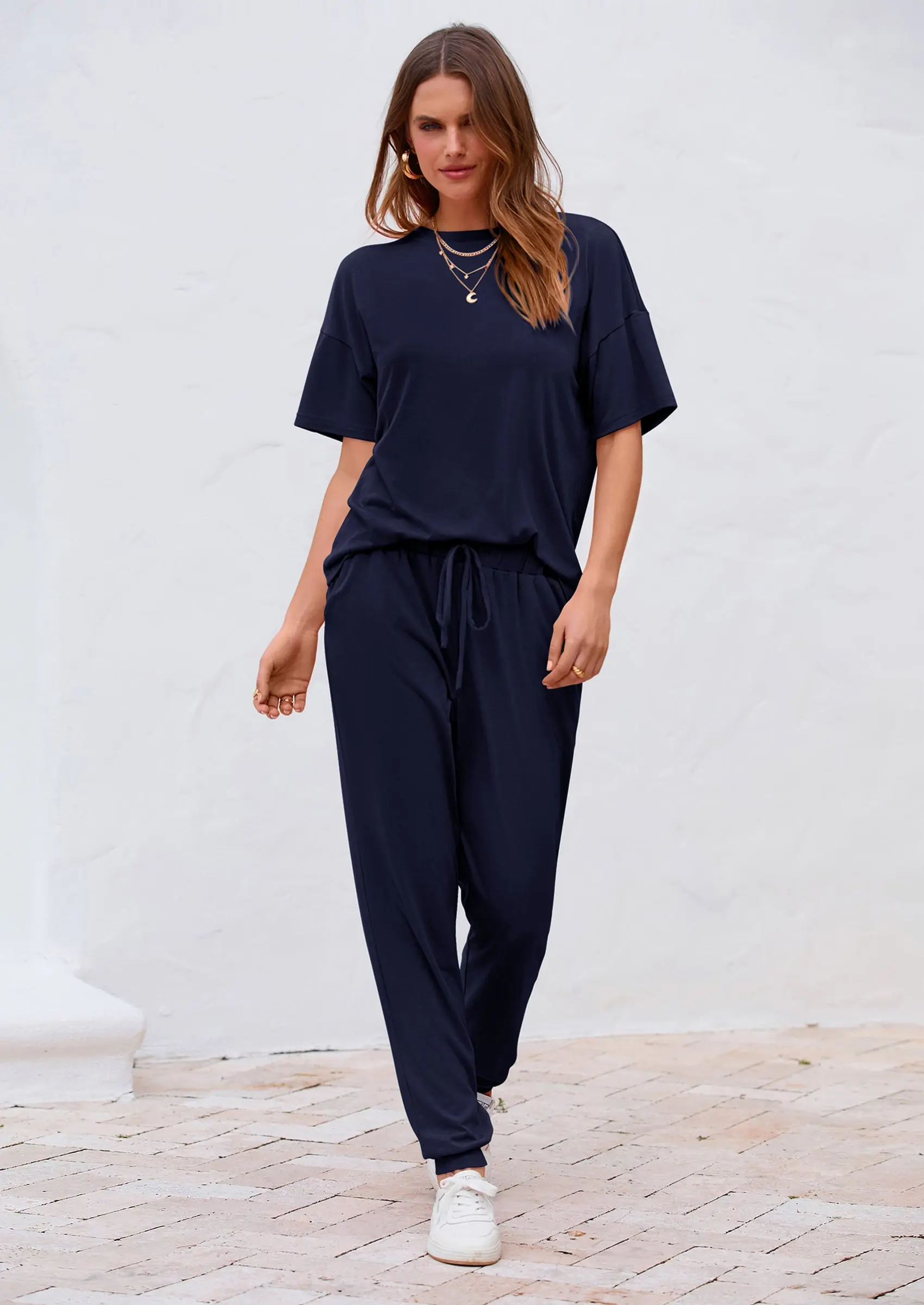 PRETTYGARDEN Women's Two Piece Lounge Sets Spring Summer Jogger Pants Vacation Outfits Travel Airplane Matching Clothes - Image 16