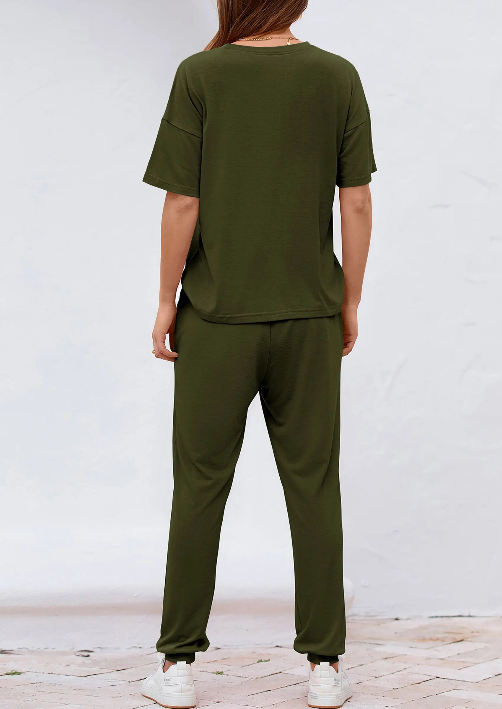 PRETTYGARDEN Women's Two Piece Lounge Sets Spring Summer Jogger Pants Vacation Outfits Travel Airplane Matching Clothes - Image 24