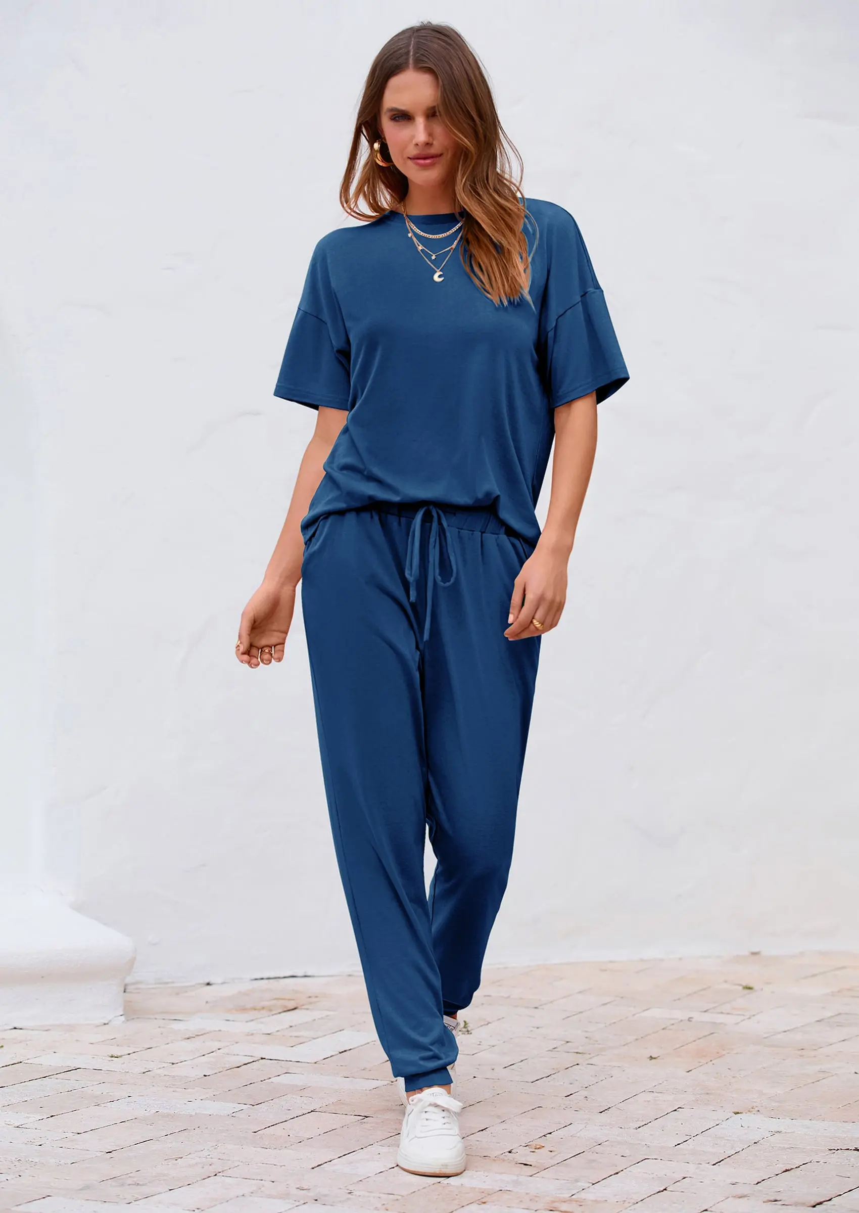 PRETTYGARDEN Women's Two Piece Lounge Sets Spring Summer Jogger Pants Vacation Outfits Travel Airplane Matching Clothes - Image 30