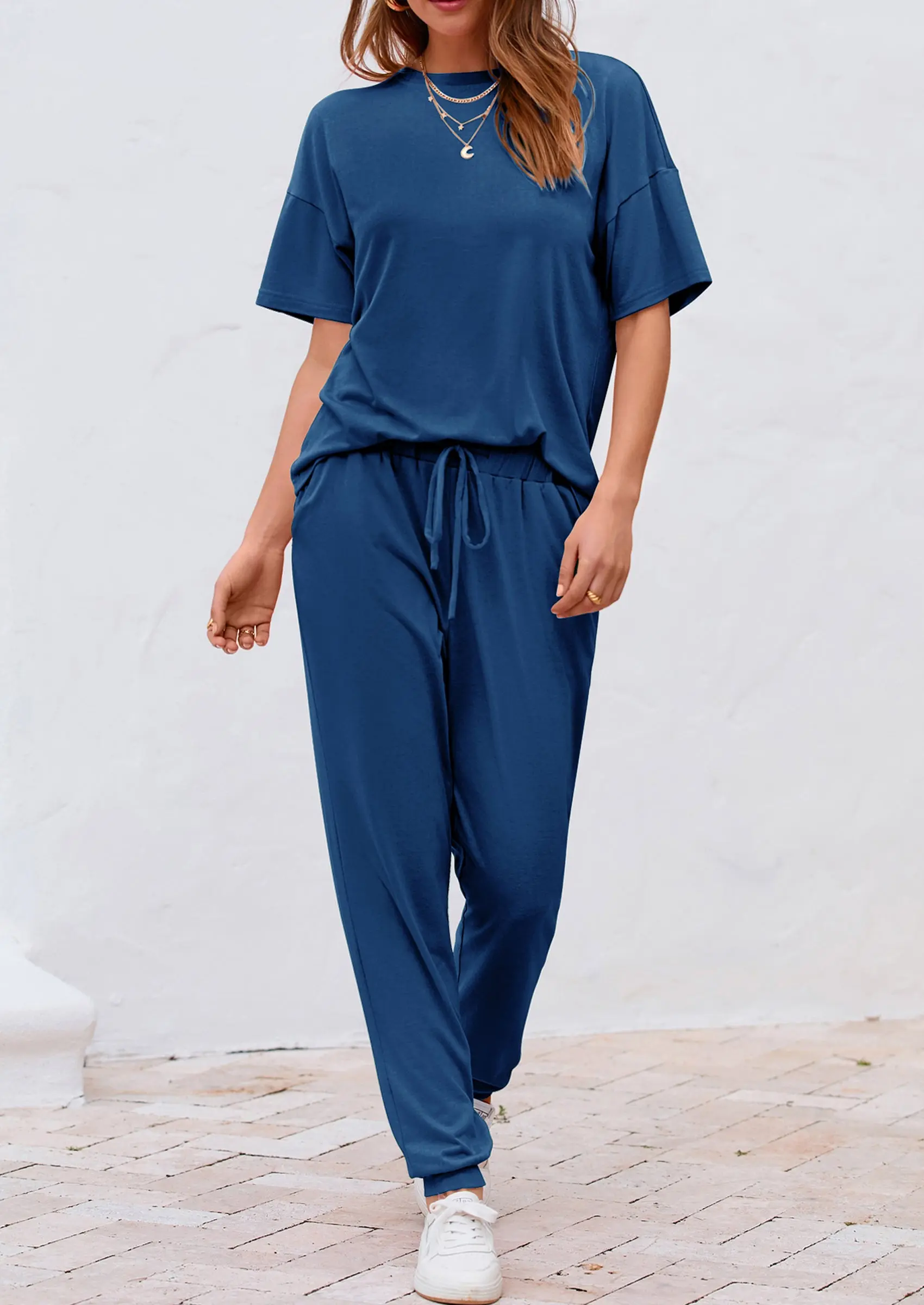 PRETTYGARDEN Women's Two Piece Lounge Sets Spring Summer Jogger Pants Vacation Outfits Travel Airplane Matching Clothes - Image 33