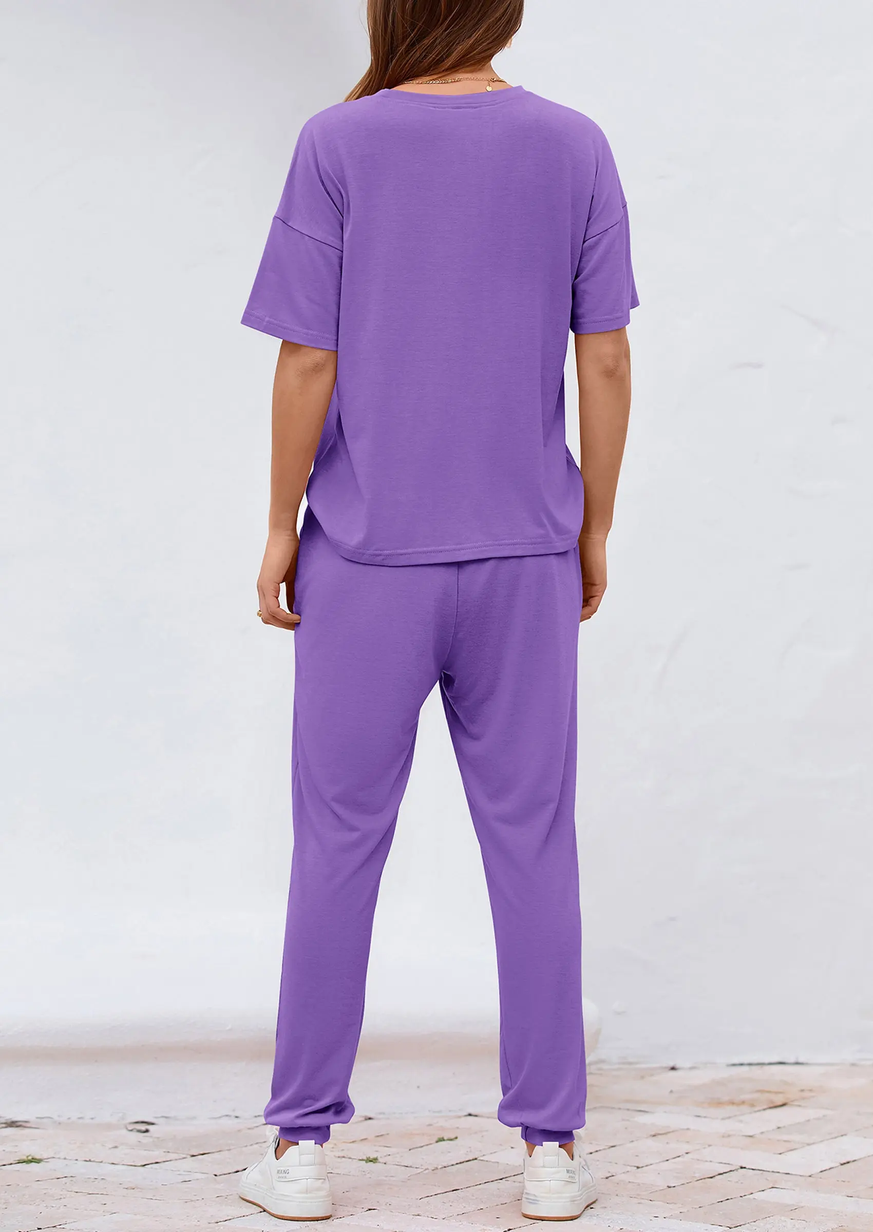 PRETTYGARDEN Women's Two Piece Lounge Sets Spring Summer Jogger Pants Vacation Outfits Travel Airplane Matching Clothes - Image 45