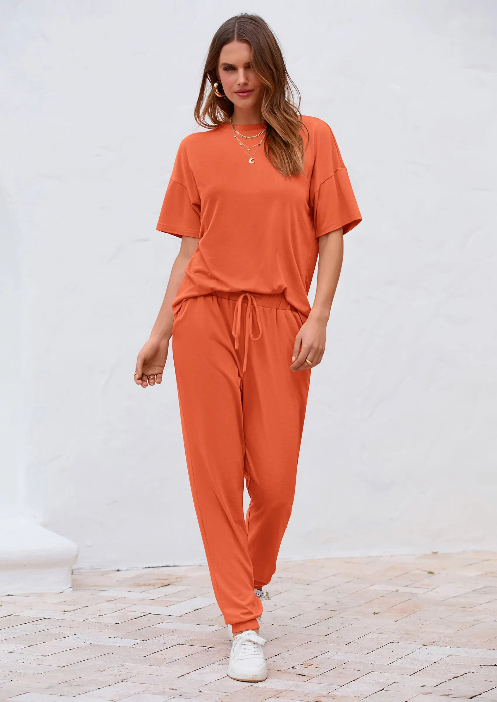 PRETTYGARDEN Women's Two Piece Lounge Sets Spring Summer Jogger Pants Vacation Outfits Travel Airplane Matching Clothes - Image 51