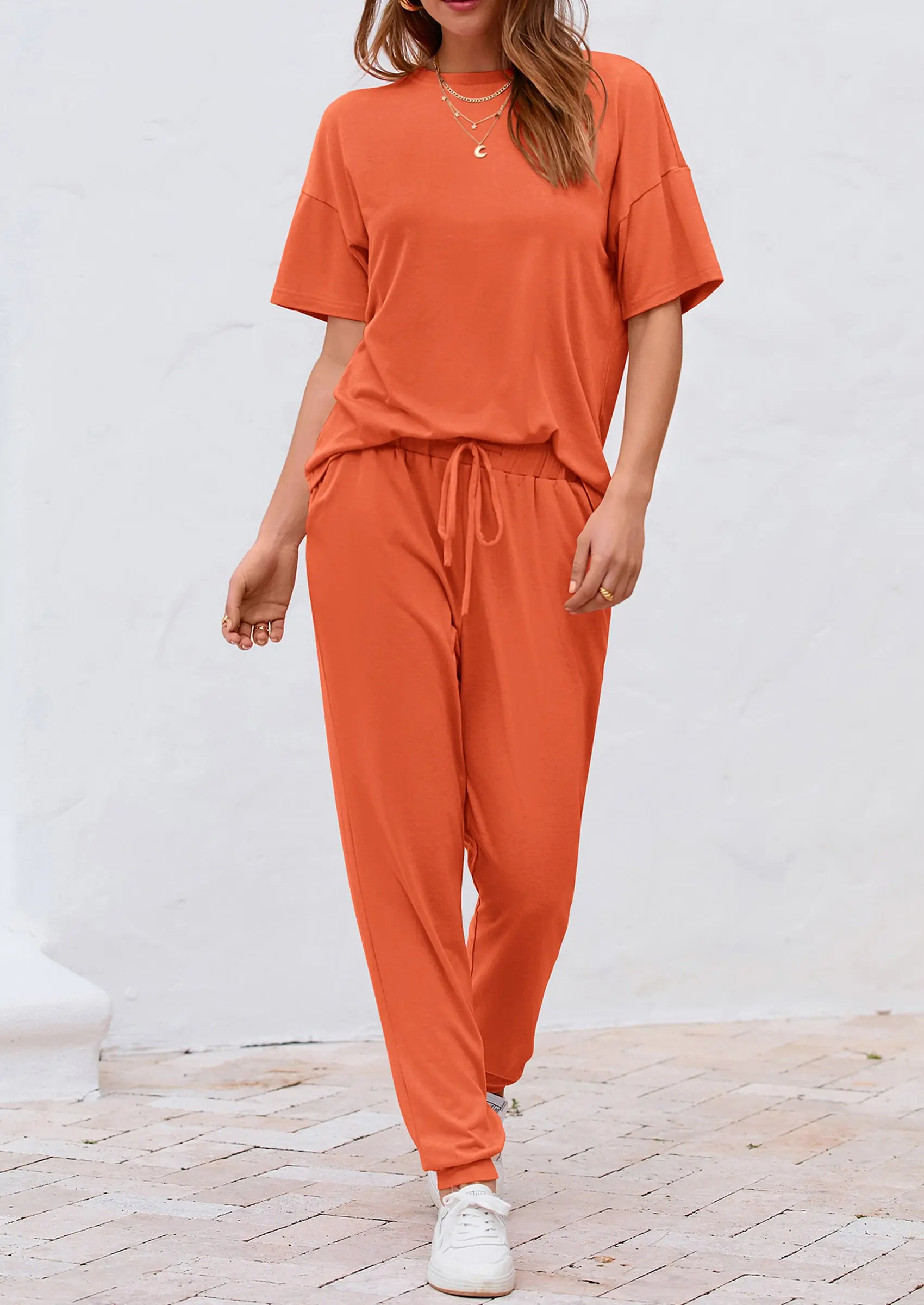 PRETTYGARDEN Women's Two Piece Lounge Sets Spring Summer Jogger Pants Vacation Outfits Travel Airplane Matching Clothes - Image 54