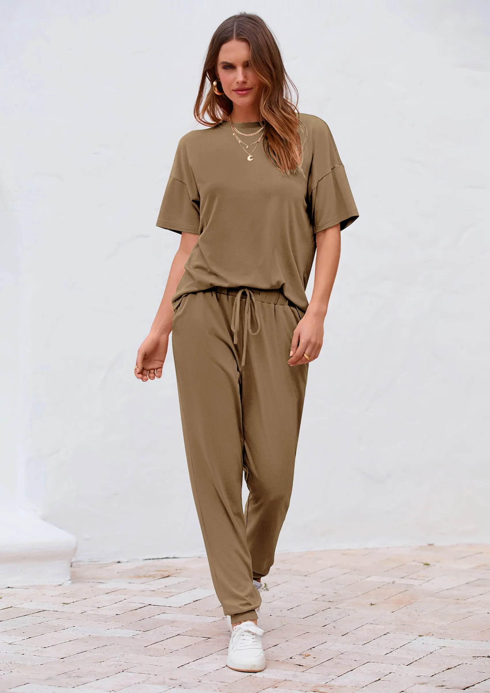 PRETTYGARDEN Women's Two Piece Lounge Sets Spring Summer Jogger Pants Vacation Outfits Travel Airplane Matching Clothes - Image 58