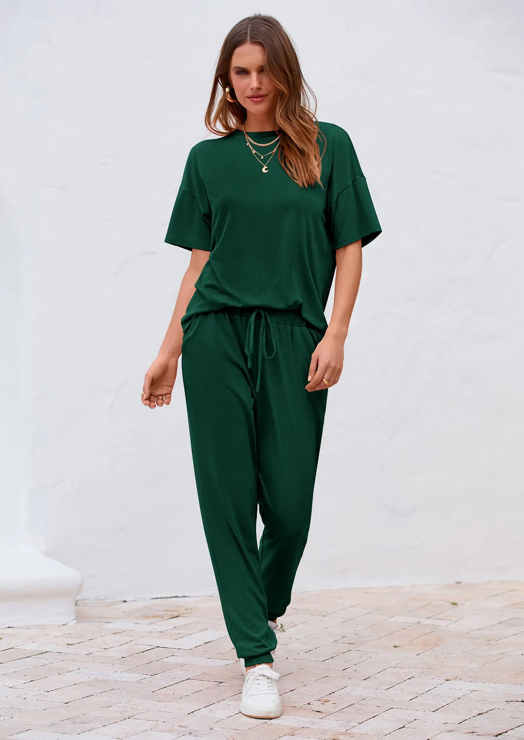 PRETTYGARDEN Women's Two Piece Lounge Sets Spring Summer Jogger Pants Vacation Outfits Travel Airplane Matching Clothes - Image 65