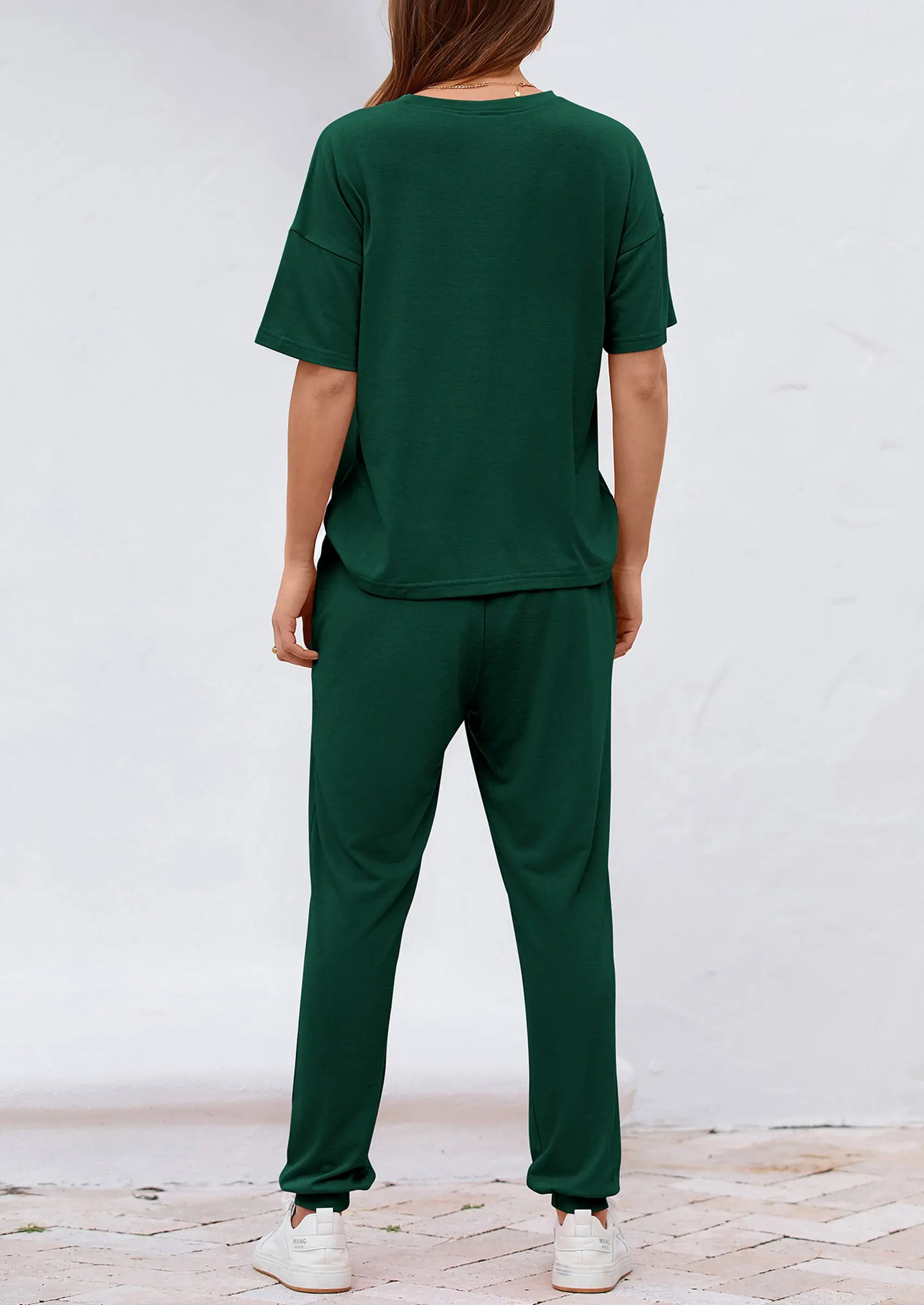 PRETTYGARDEN Women's Two Piece Lounge Sets Spring Summer Jogger Pants Vacation Outfits Travel Airplane Matching Clothes - Image 66