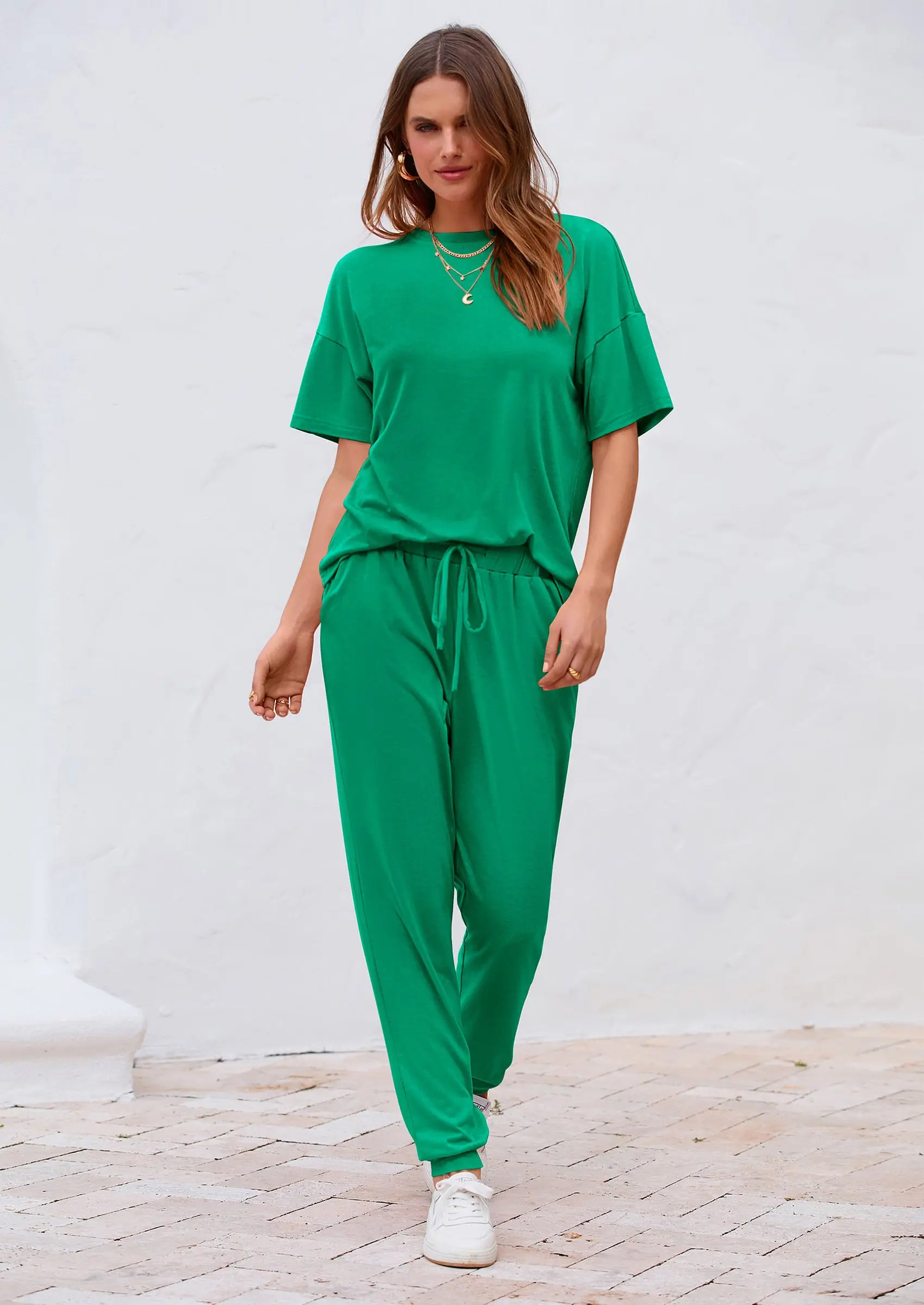 PRETTYGARDEN Women's Two Piece Lounge Sets Spring Summer Jogger Pants Vacation Outfits Travel Airplane Matching Clothes - Image 72