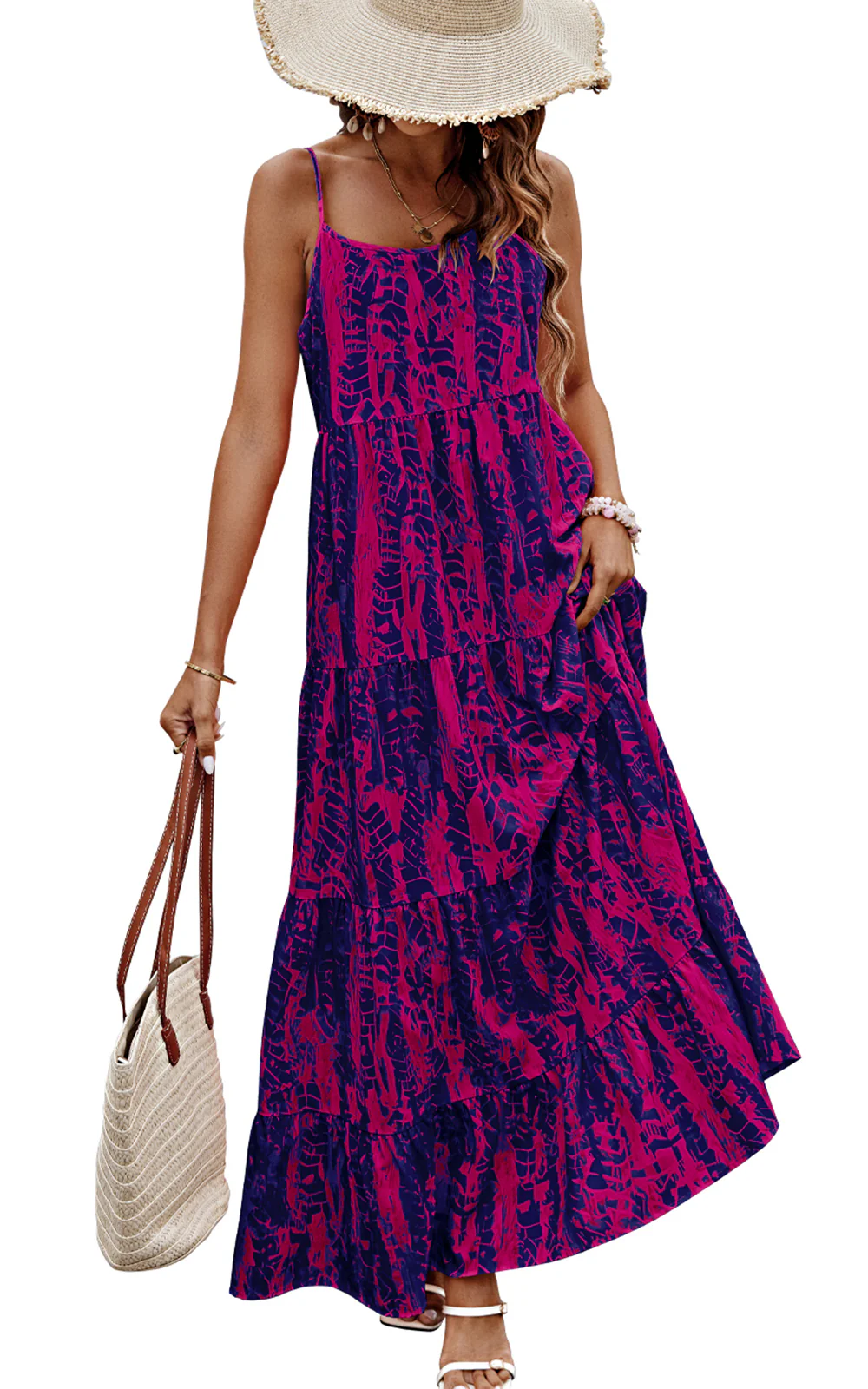 PRETTYGARDEN Women Summer Dresses Spaghetti Strap Scoop Neck Floral Maxi Dress Flowy Boho Long Sundress with Pockets - Image 16