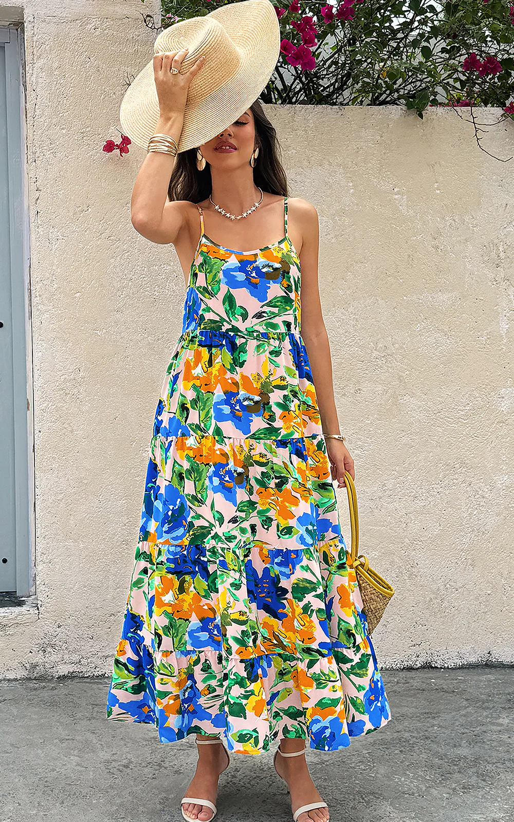 PRETTYGARDEN Women Summer Dresses Spaghetti Strap Scoop Neck Floral Maxi Dress Flowy Boho Long Sundress with Pockets - Image 29