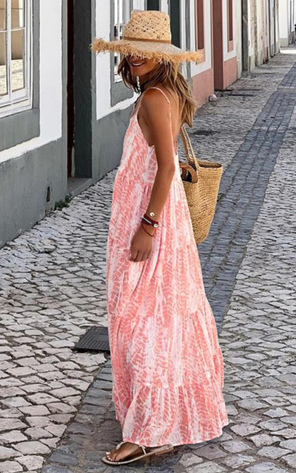 PRETTYGARDEN Women Summer Dresses Spaghetti Strap Scoop Neck Floral Maxi Dress Flowy Boho Long Sundress with Pockets - Image 3