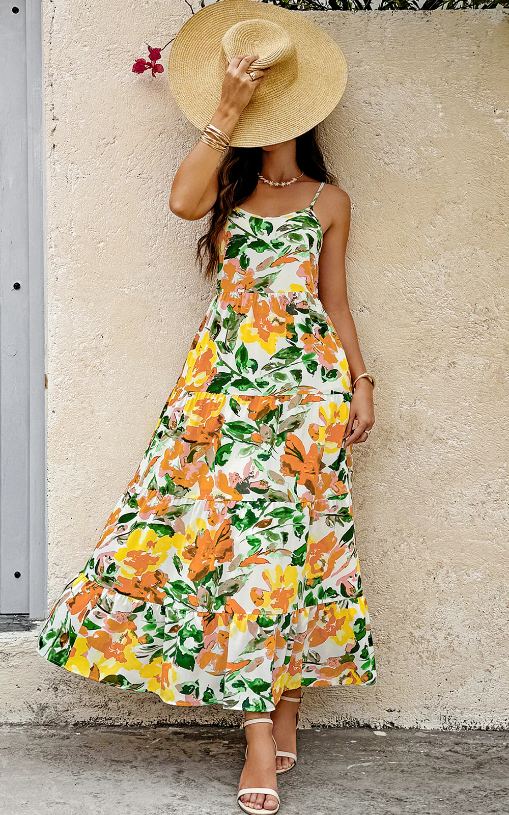 PRETTYGARDEN Women Summer Dresses Spaghetti Strap Scoop Neck Floral Maxi Dress Flowy Boho Long Sundress with Pockets - Image 32