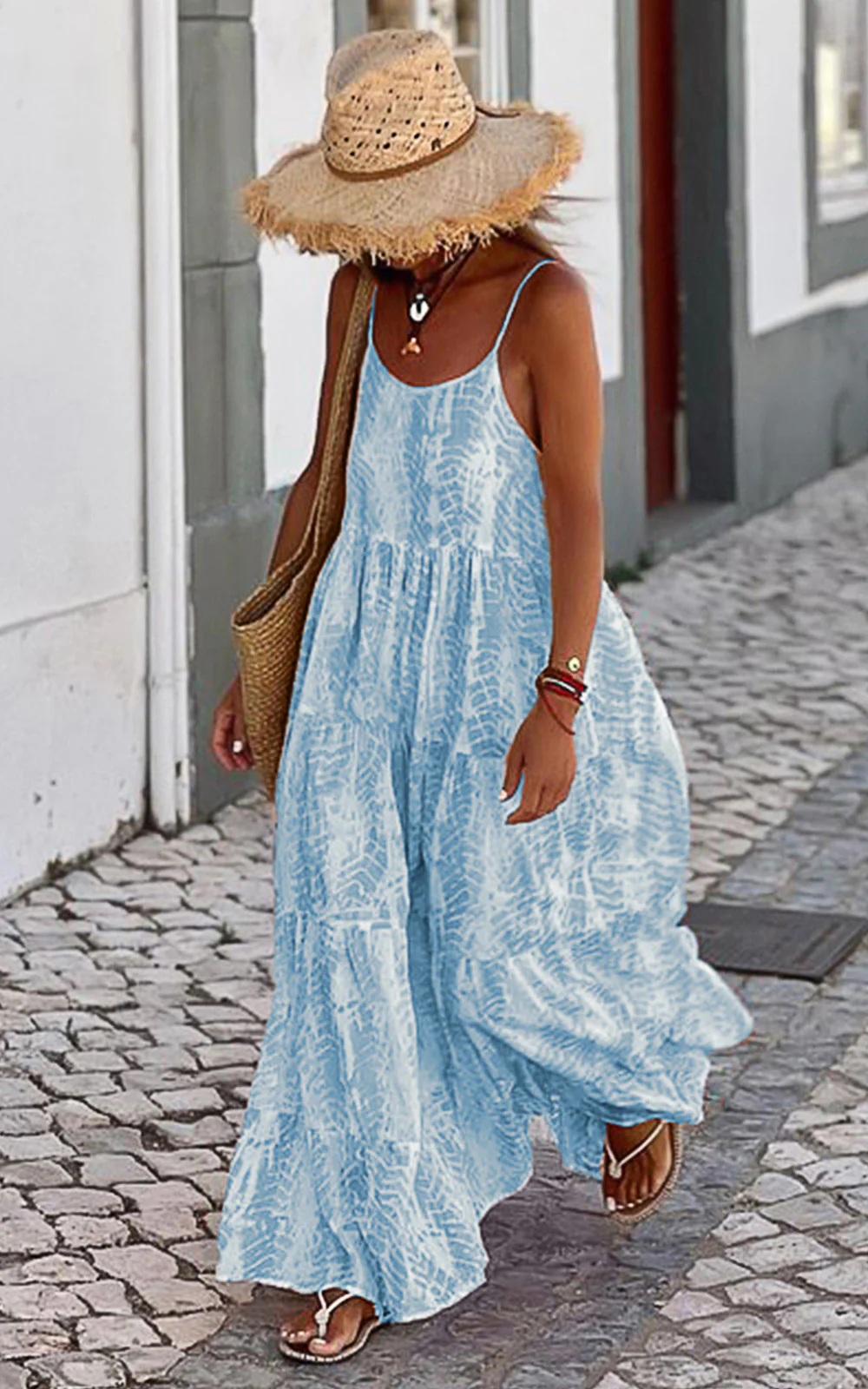 PRETTYGARDEN Women Summer Dresses Spaghetti Strap Scoop Neck Floral Maxi Dress Flowy Boho Long Sundress with Pockets - Image 4