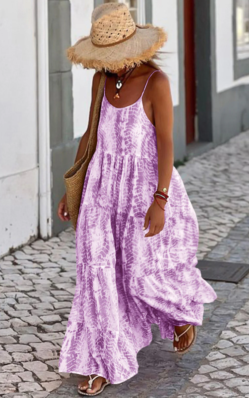 PRETTYGARDEN Women Summer Dresses Spaghetti Strap Scoop Neck Floral Maxi Dress Flowy Boho Long Sundress with Pockets - Image 7