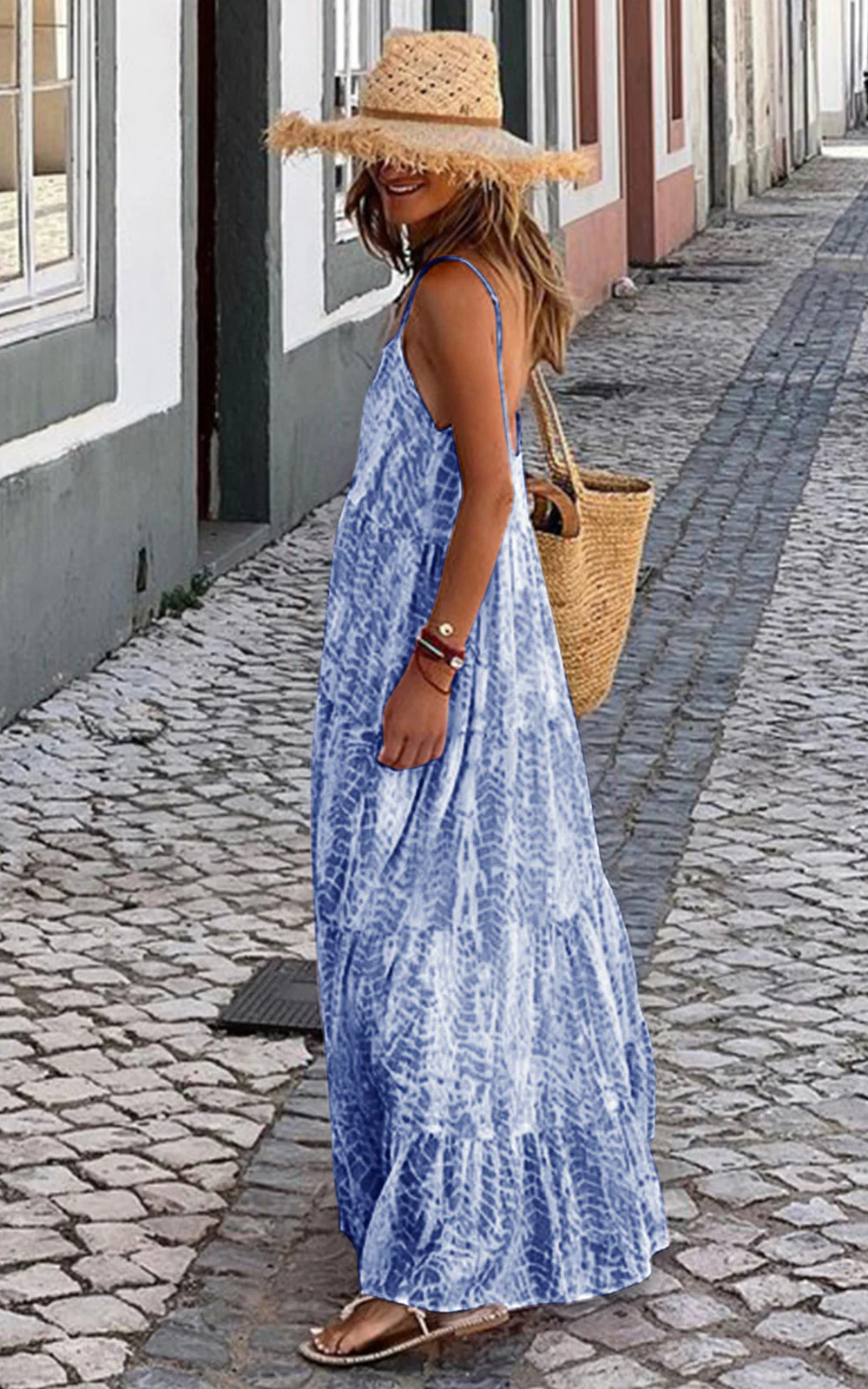 PRETTYGARDEN Women Summer Dresses Spaghetti Strap Scoop Neck Floral Maxi Dress Flowy Boho Long Sundress with Pockets - Image 9