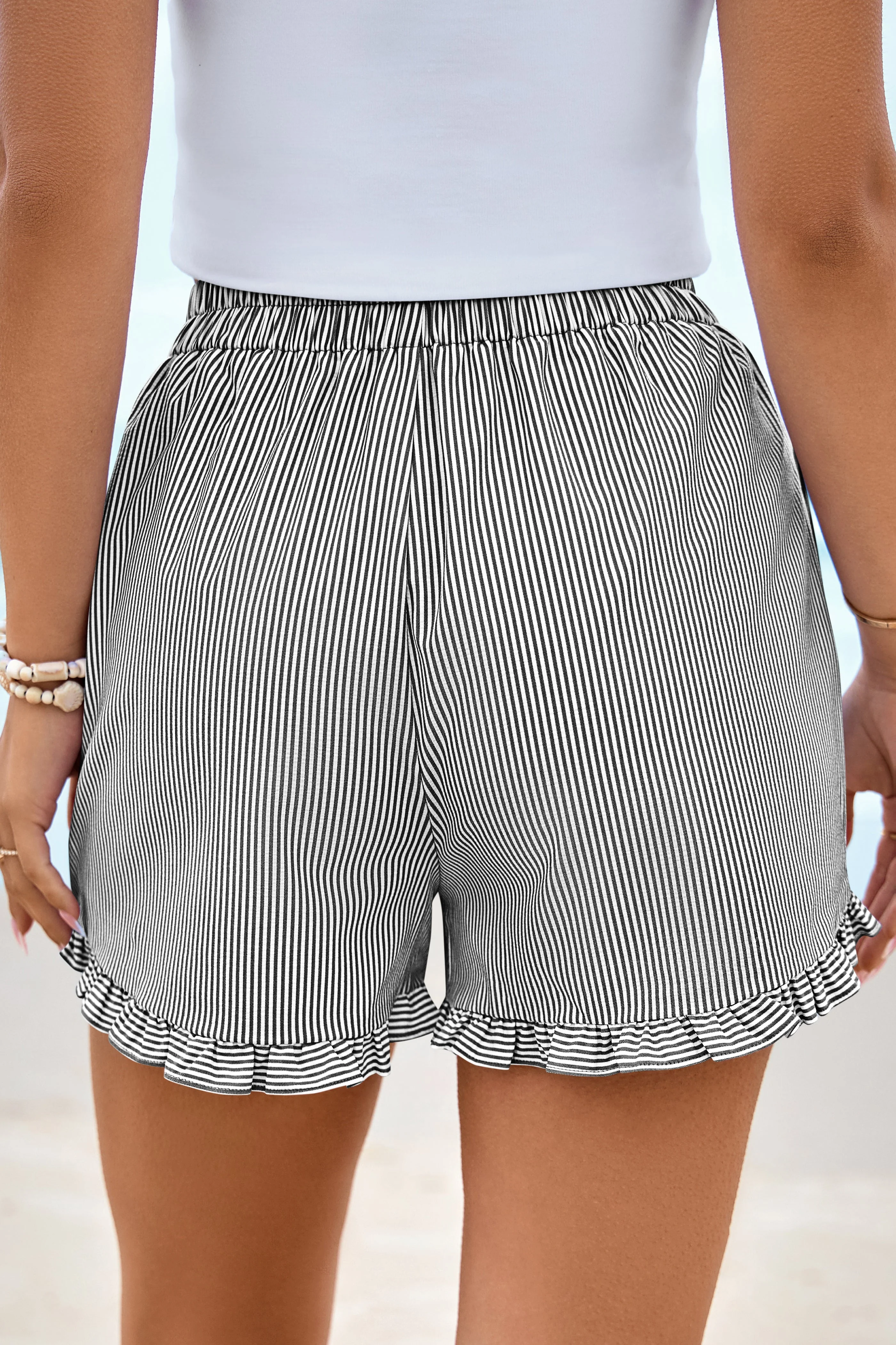 PRETTYGARDEN Womens Boxer Shorts Y2K Ruffle Pajama Summer Spring Lounge Sleep Striped Casual Beach Pj Bottoms Pockets - Image 45