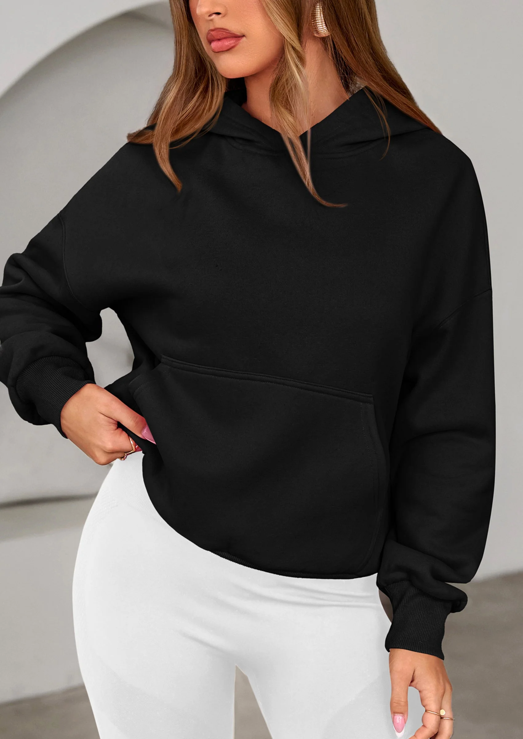 PRETTYGARDEN Women's Fall Hooded Sweatshirts Long Sleeve Half Zip Cropped Hoodies Pullover Winter Fashion Clothes - Image 10