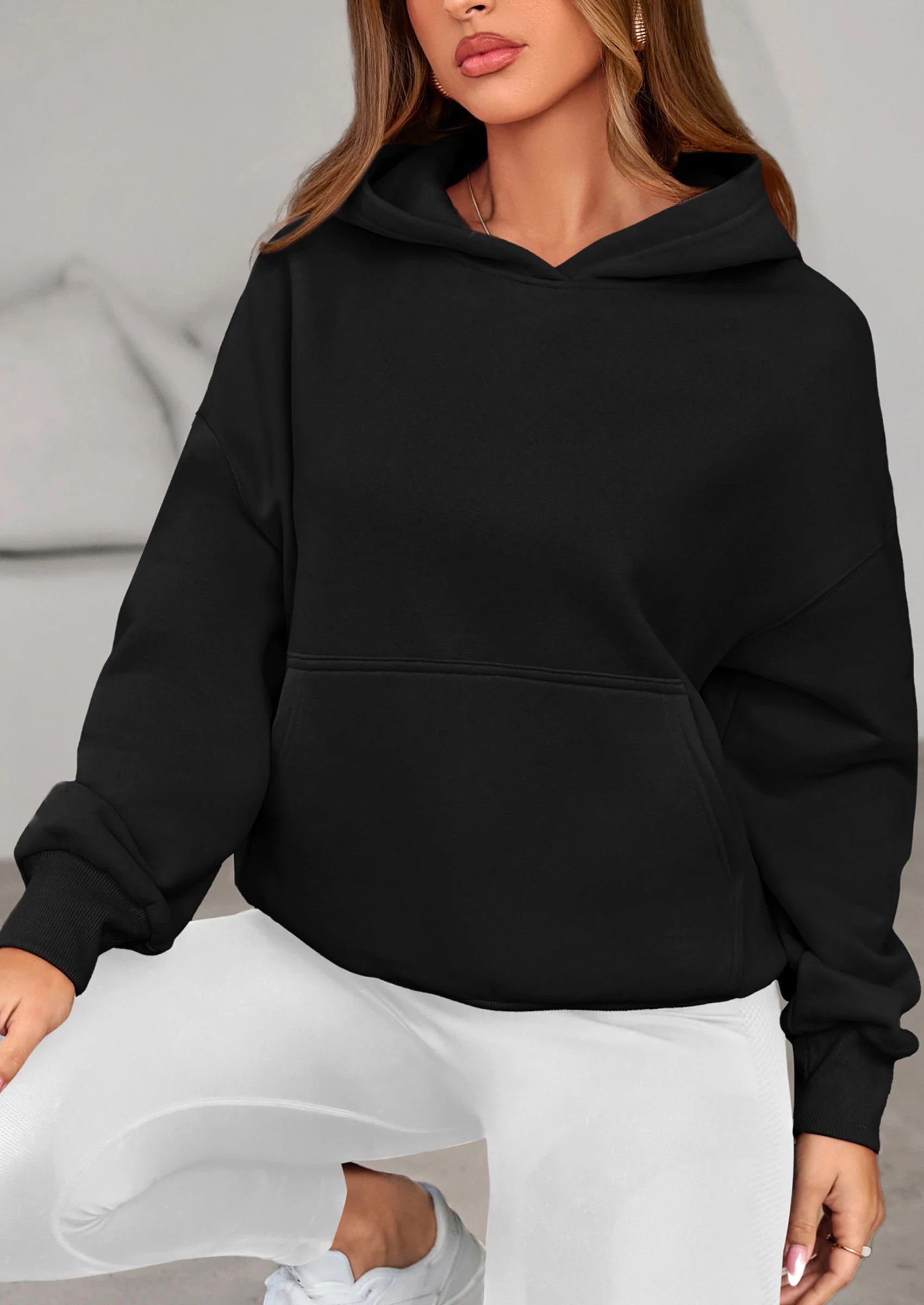 PRETTYGARDEN Women's Fall Hooded Sweatshirts Long Sleeve Half Zip Cropped Hoodies Pullover Winter Fashion Clothes - Image 11