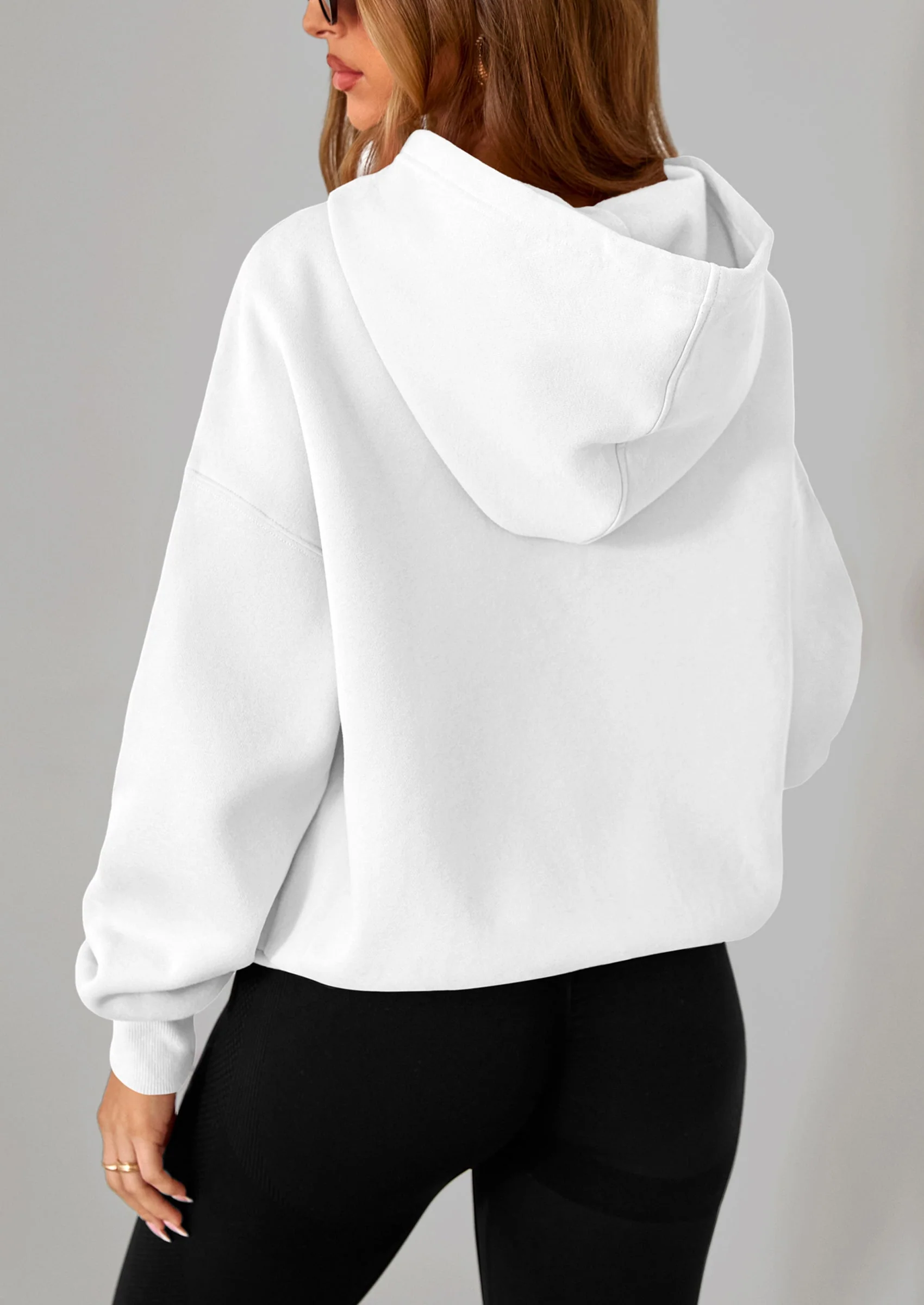 PRETTYGARDEN Women's Fall Hooded Sweatshirts Long Sleeve Half Zip Cropped Hoodies Pullover Winter Fashion Clothes - Image 13